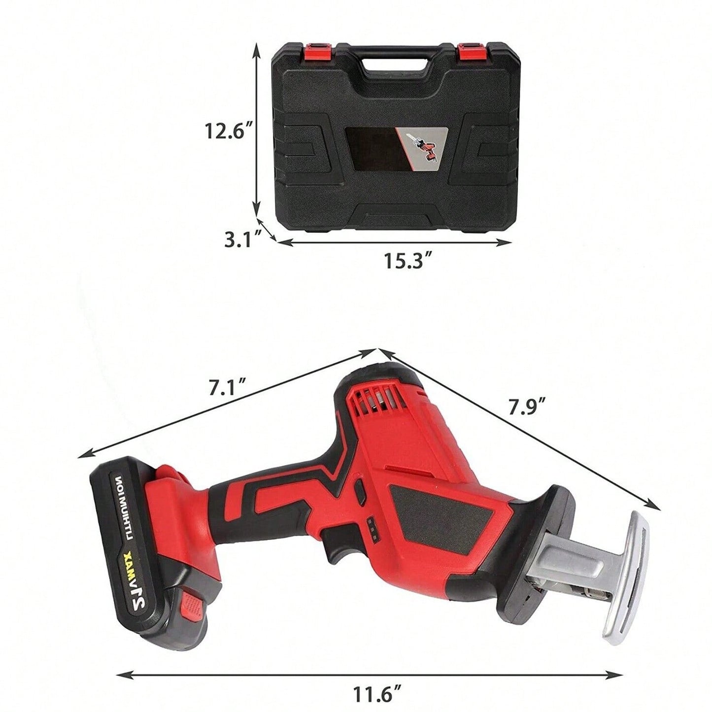 DC DICLASSE Cordless Reciprocating Saw 20V W/Tool Case Outdoor Pruning Wood Compact Outdoor Gardening