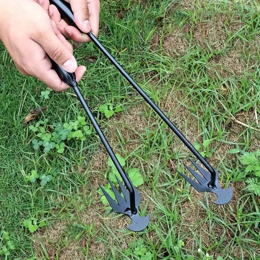 1 Piece, Labor-Saving Manual Weeding Tool, High-Quality Manganese Steel Forging Weeding Machine, 4-Tooth Dual-Purpose Weeding Machine, Garden Specific Weeding Machine, Root Connecting Weeding Machine, Used For Lawn Maintenance, Weeding Tools, Root Pulling