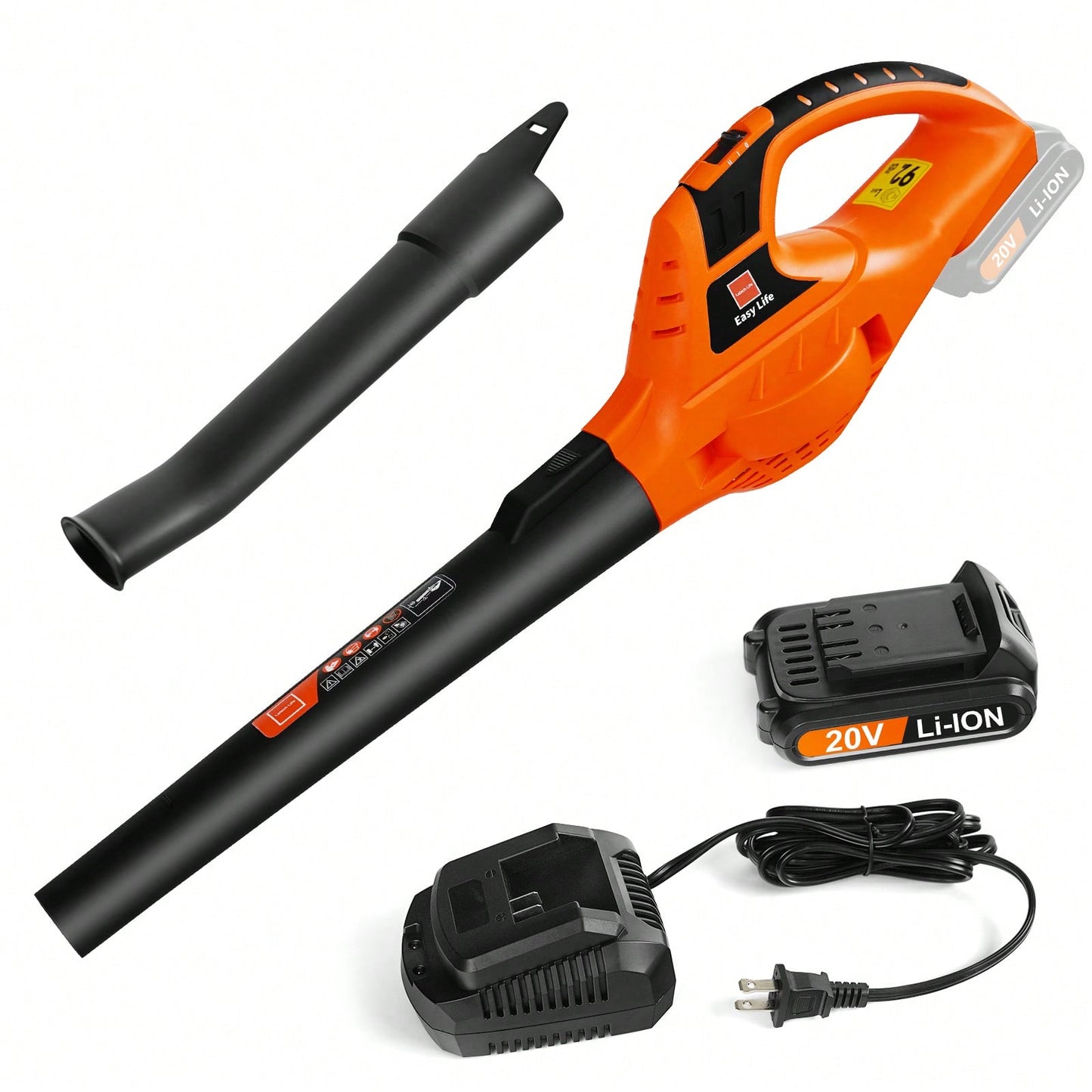 Leisch Life Leaf Blower Cordless,20V Handheld Electric Leaf Blower With 2.0Ah Battery And Charger, 2 Speed Mode, Lightweight Battery Powered Leaf Blower For Lawn Care, Patio, Yard, Sidewalk,Garden Tools, Gardening Tools For Garden