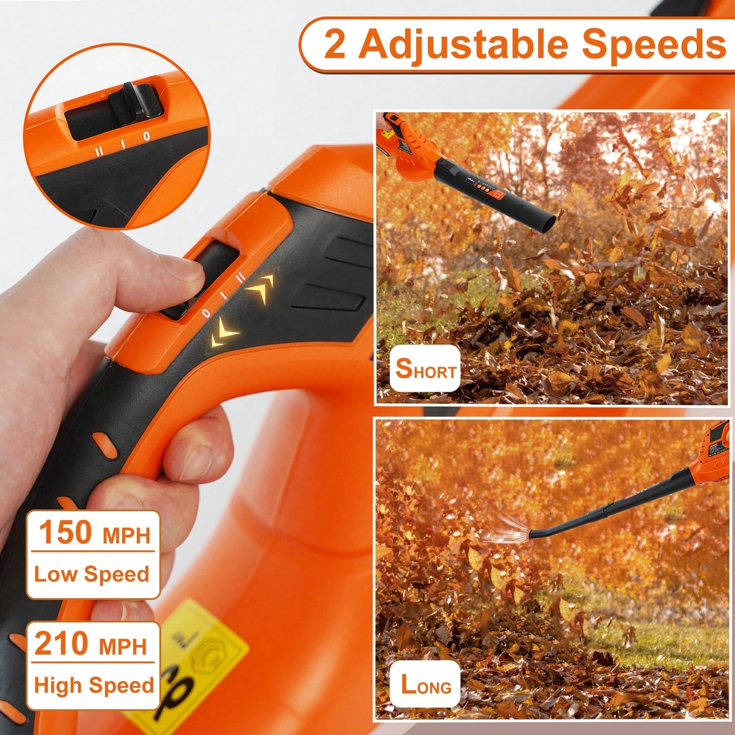 Leisch Life Leaf Blower Cordless,20V Handheld Electric Leaf Blower With 2.0Ah Battery And Charger, 2 Speed Mode, Lightweight Battery Powered Leaf Blower For Lawn Care, Patio, Yard, Sidewalk,Garden Tools, Gardening Tools For Garden