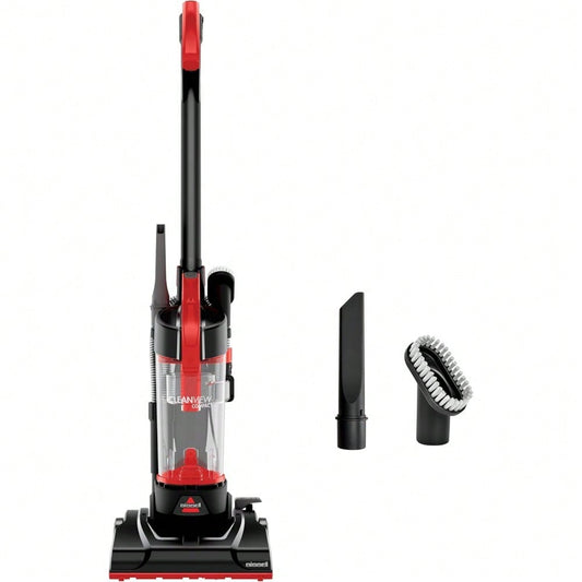 Compact Upright Vacuum Cleaner For Dorms And Apartments, Lightweight, Powerful Suction, With Detachable Extension Pole, 3508, Red, Black,Garden Tools