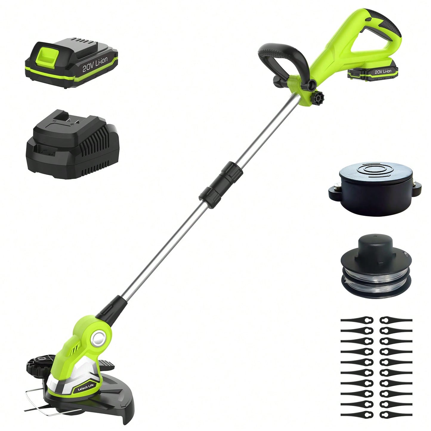 Cordless String Trimmer,10-Inch Cordless Lawn Edger, 2.0Ah Battery Powered String Edger, 21V Lawn Edger With Grass Cutter Spool Line And 20Pcs Plastic Blades, Fast Charger Included,Garden Tools, Gardening Tools For Garden