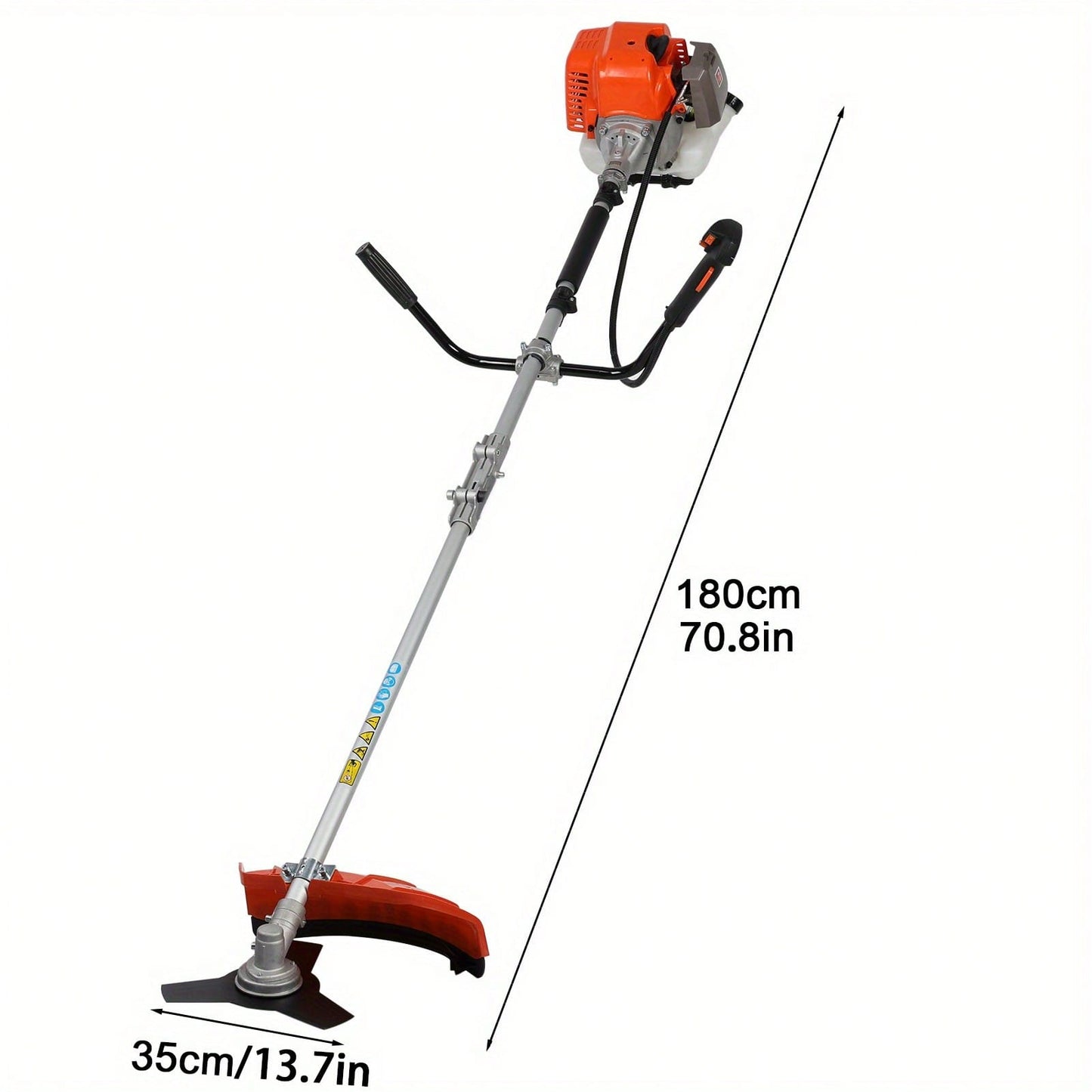 Gas String Trimmer 52cc Edger Lawn Tool 2 In 1 Cordless Hedge Trimmer 2-Stroke Brush Cutter Handheld Plastic Handle Grass Trimmer & Shoulder Strap Included