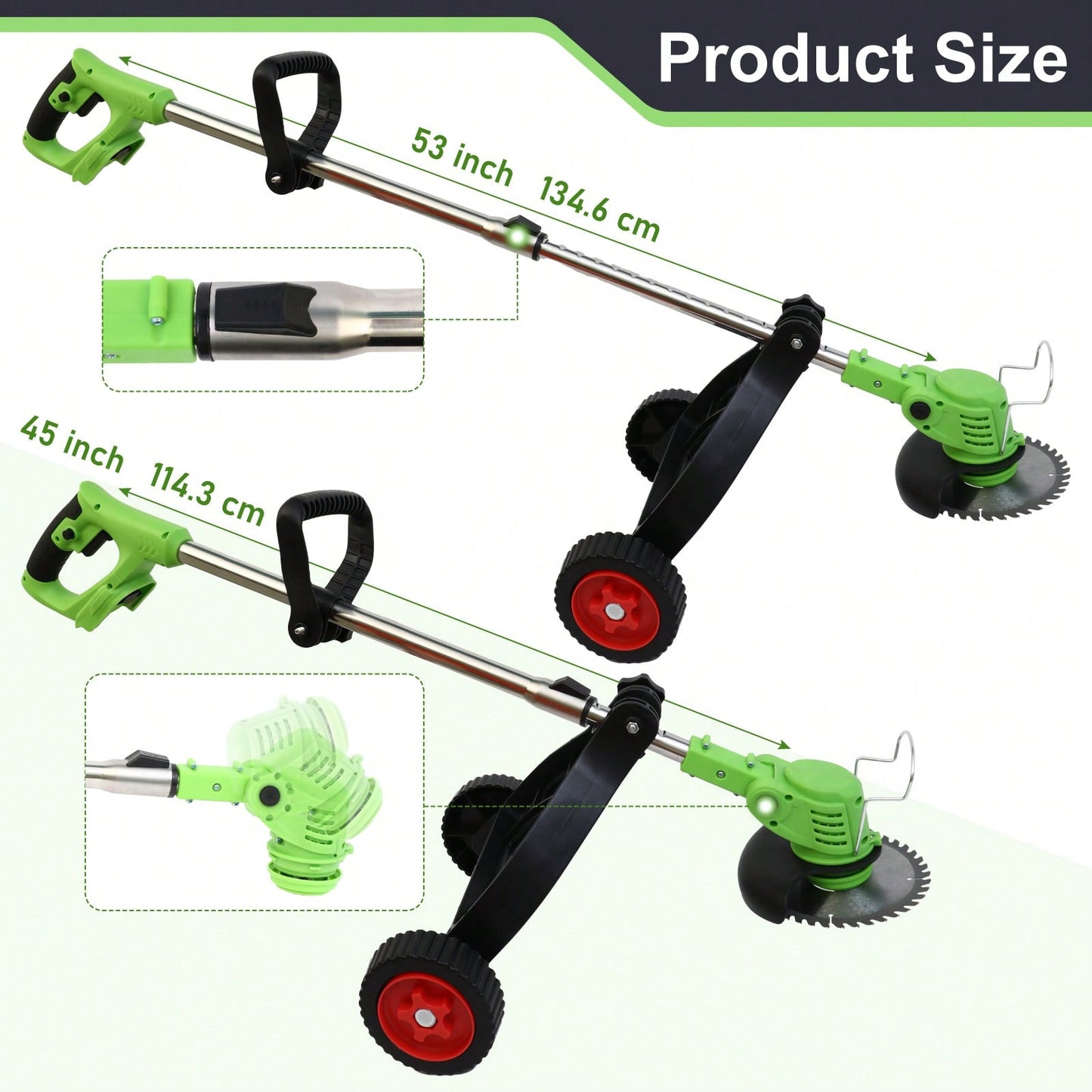 21V Cordless Weeds Eater Electric Brush Cutter Lawn Edger Grass String Trimmer Electric Cordless Grass String Trimmer Lawn Edger Weeds Wacker Cutter +1/2 Battery 21V 1500mAh 1 Charger Telescopic Rod Anti-Slip Handle Trimmer Cordless Electric Lawn Eater Ed