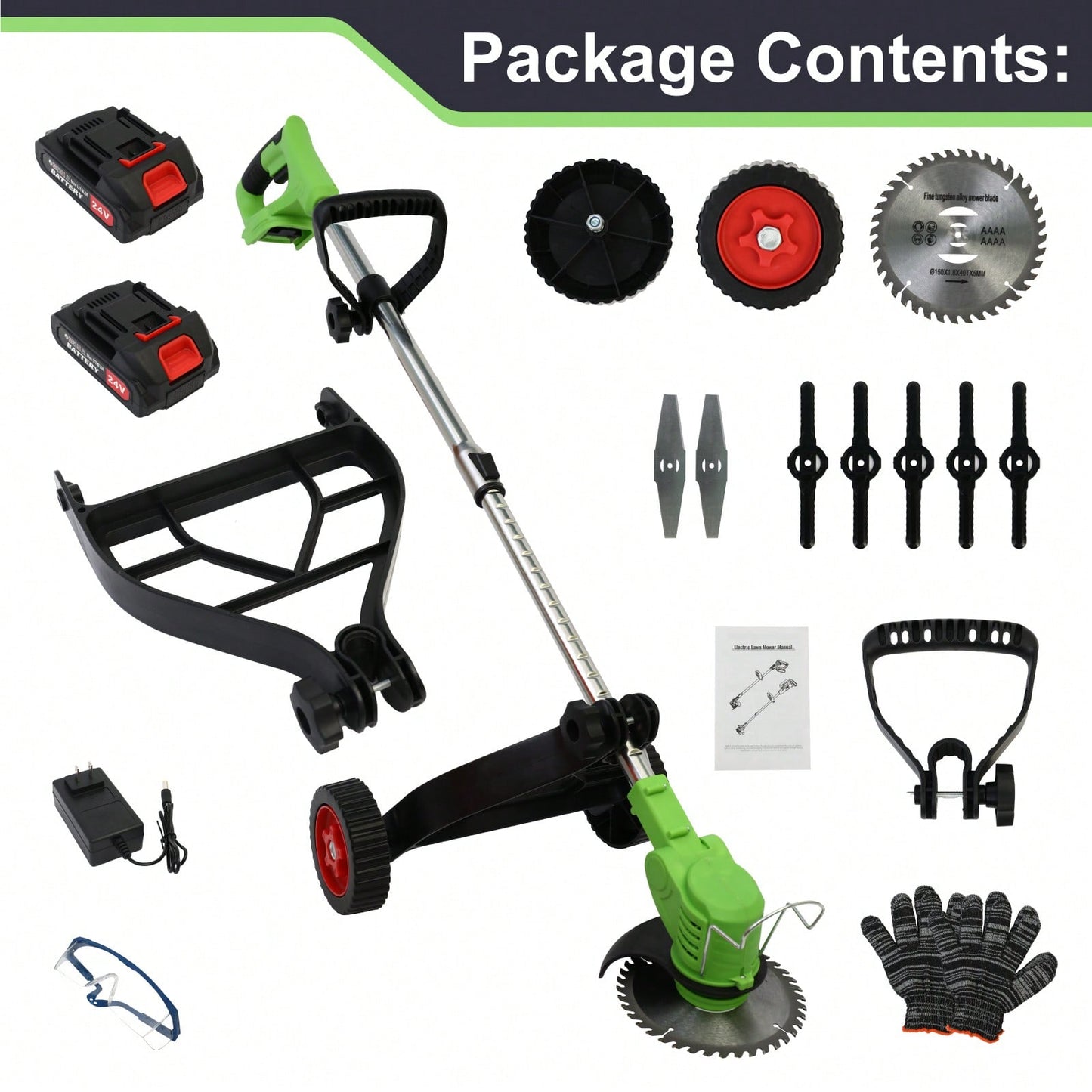 21V Cordless Weeds Eater Electric Brush Cutter Lawn Edger Grass String Trimmer Electric Cordless Grass String Trimmer Lawn Edger Weeds Wacker Cutter +1/2 Battery 21V 1500mAh 1 Charger Telescopic Rod Anti-Slip Handle Trimmer Cordless Electric Lawn Eater Ed