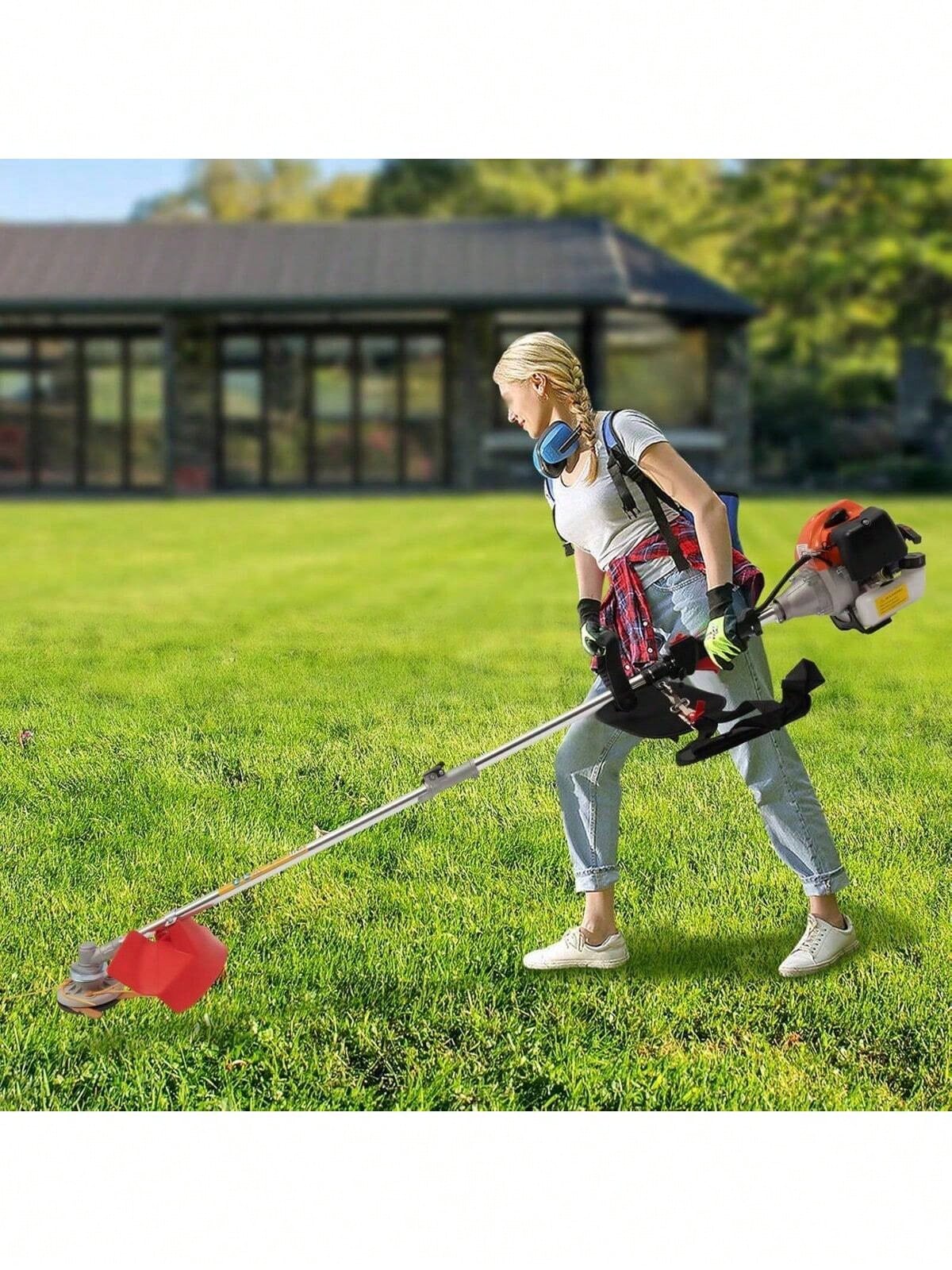 ZhdnBhnos ZhdnBhnos LINSIE Gas Powered Edger, 33CC 2 Blade Heads, Air-Cooled 2 Stroke Cordless Lawn Edger GasTrimmer With Handle & Shoulder Strap For Garden Lawn Grass Hedge Trimmer The Best Gift/Present For Family&Friends Happy Christmas