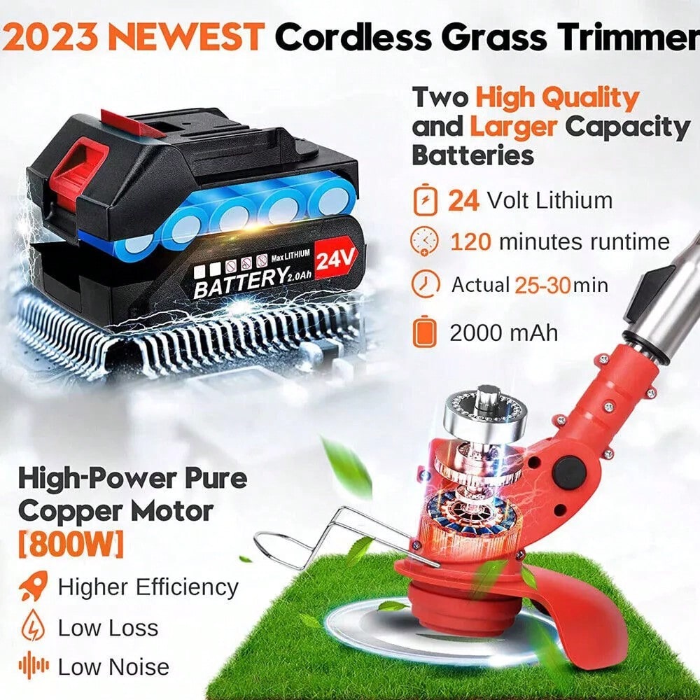 1000W CordlessEater Electric Brush Cutter Lawn Edger Grass String Trimmer,Garden Tools