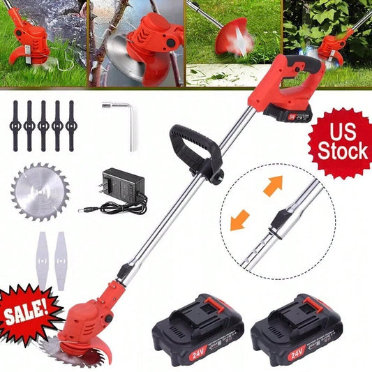 1000W CordlessEater Electric Brush Cutter Lawn Edger Grass String Trimmer,Garden Tools