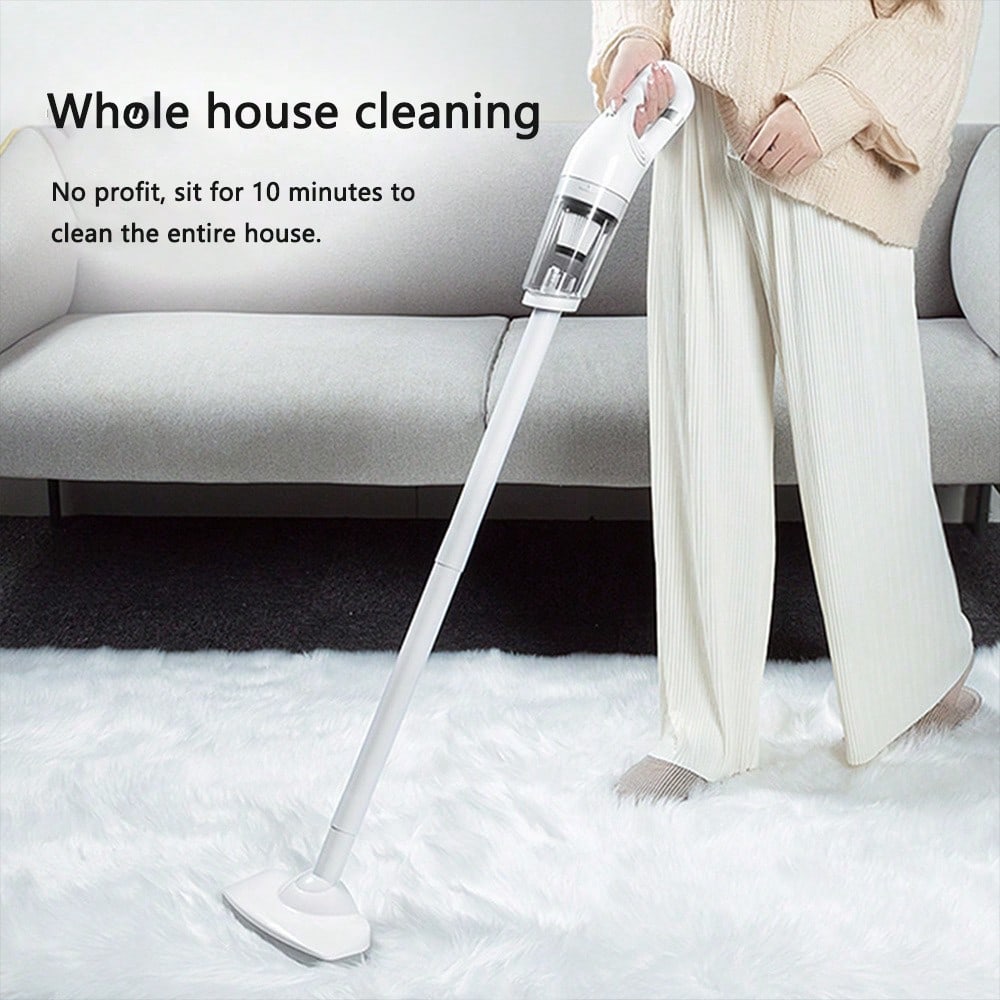 1PC White Foldable Handheld Vacuum Cleaner With Four In One Blowing, Suction, Charging, And Suction, Strong Suction Power, Mini Portable, Suitable For Keyboard/Sofa Carpet/Car Crevices/Pet Hair, Etc.,