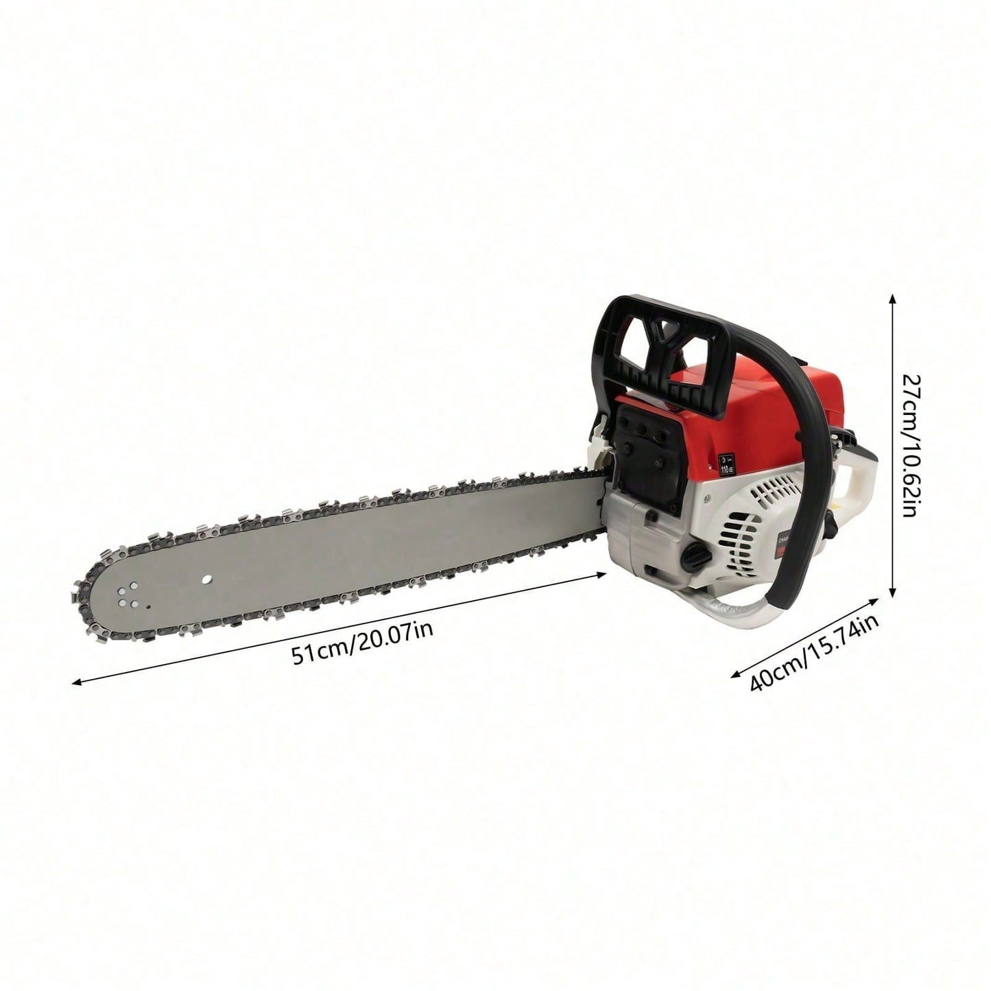 OUKANING 20 Inch 2-Stoke Chain Saw Gasoline Chainsaw 2-Stoke 52cc Gas-Powered Chainsaw Single Cylinder Chain Saw W/ Tool Bag 2000w,Garden Tools