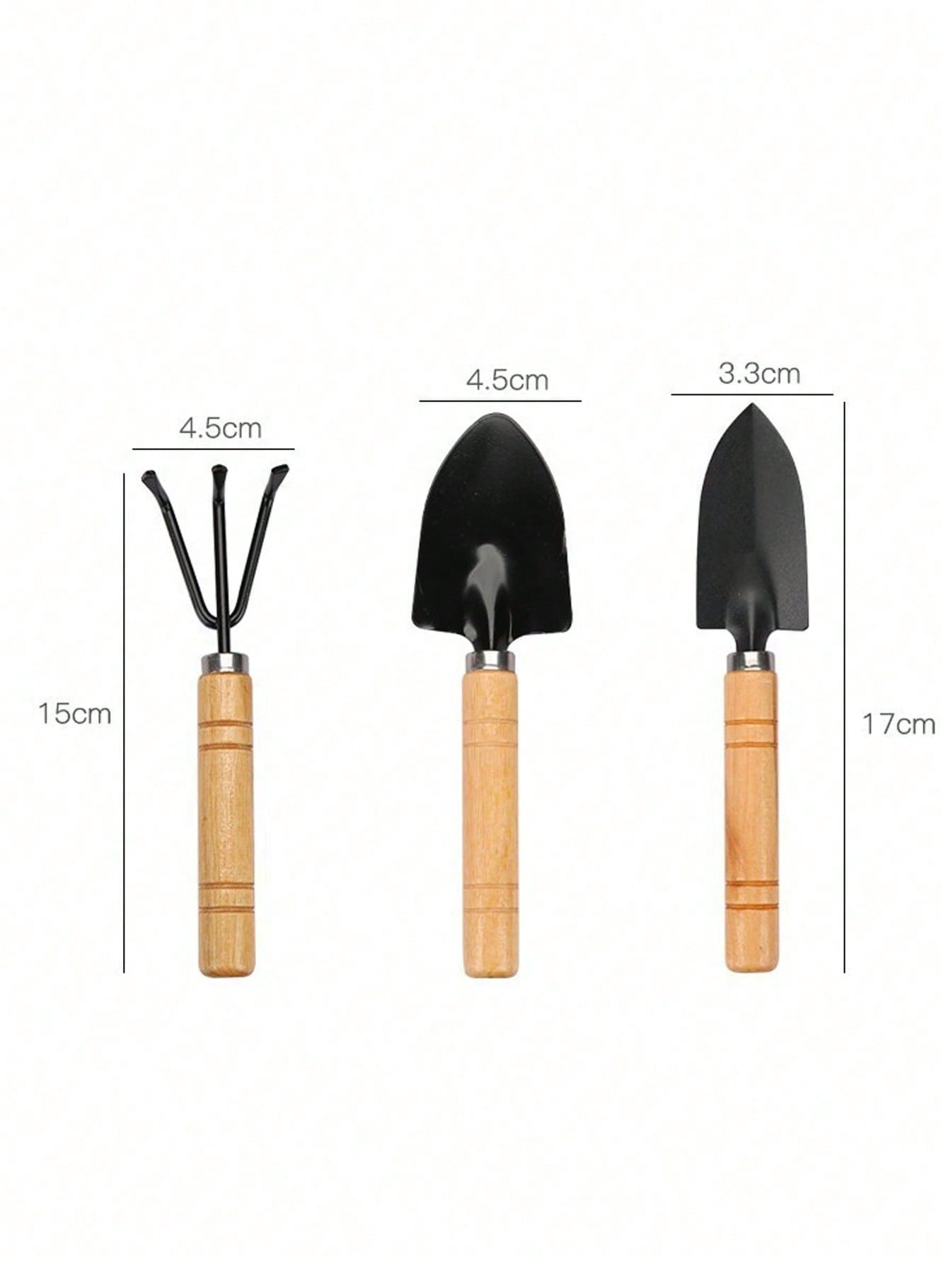 3pcs Garden Tool Kit For Planting Flowers & Vegetables, Home Potting Soil Tilling Shovel Garden Accessories Set With Small Trowel