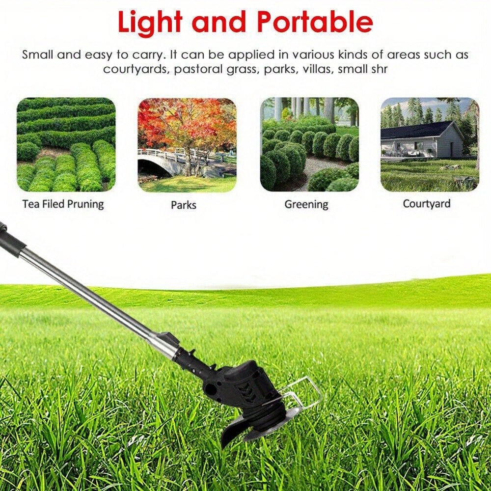 900W Cordless Electric Brush Cutter Lawn Edger Grass String Trimmer