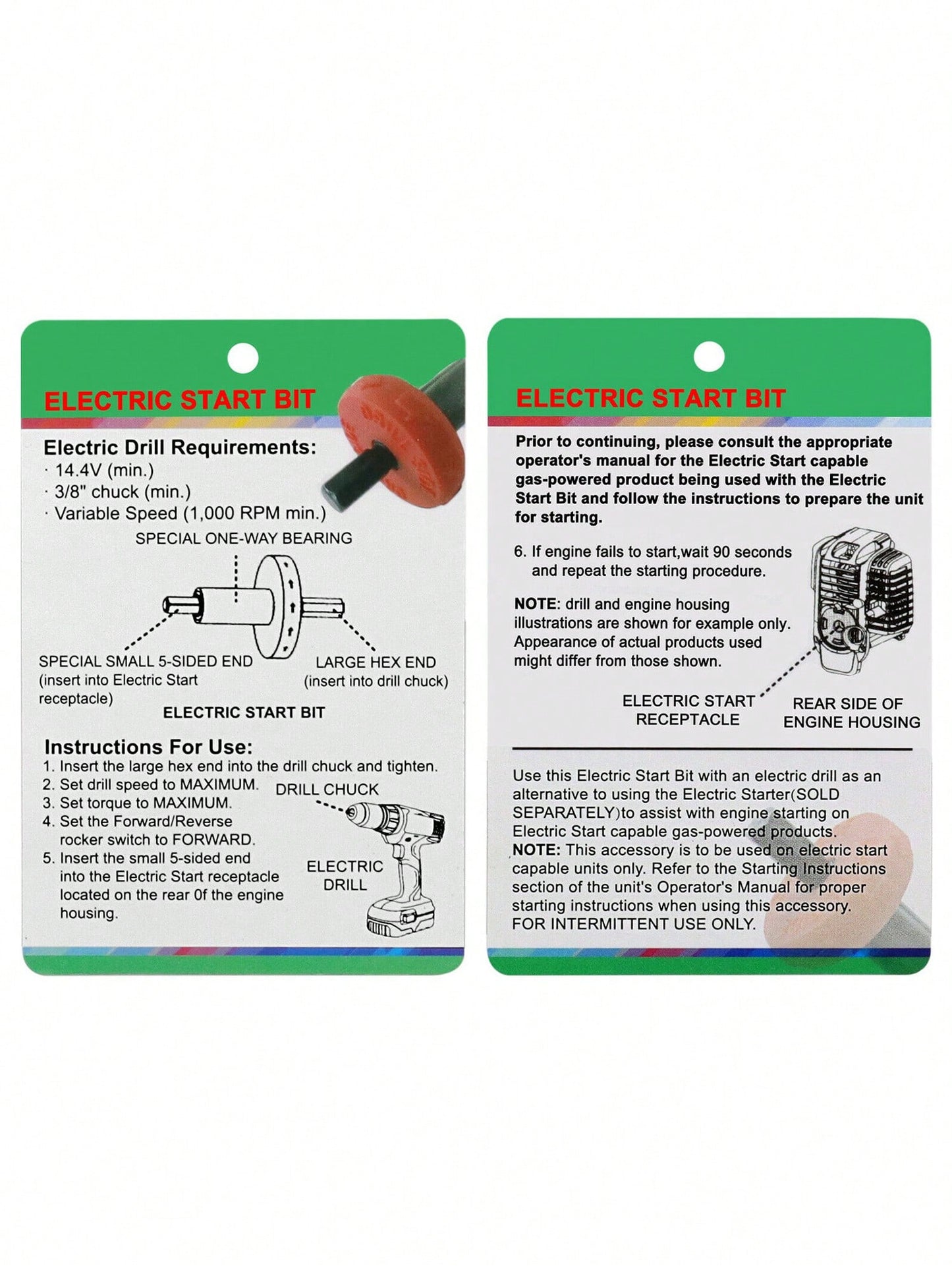 Universal Lawn Mower Jump Start Electric Engine Drill Bit Adapter, 1/2pcs Motor Starter For Gasoline Trimmers And Mowers