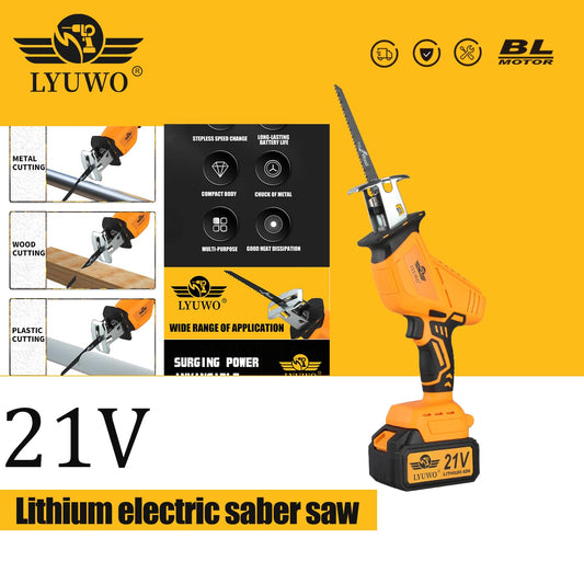 LYUWO LYUWO Electric Tools, Brushless Lithium Power Tools, Military Knife Saws, Reciprocating Saws, Hand Saws, Rechargeable Universal Saws, Small Household Electric Saws And Power Tools, With Infinitely Adjustable Speed, Safe And Efficient. Lightweight, C