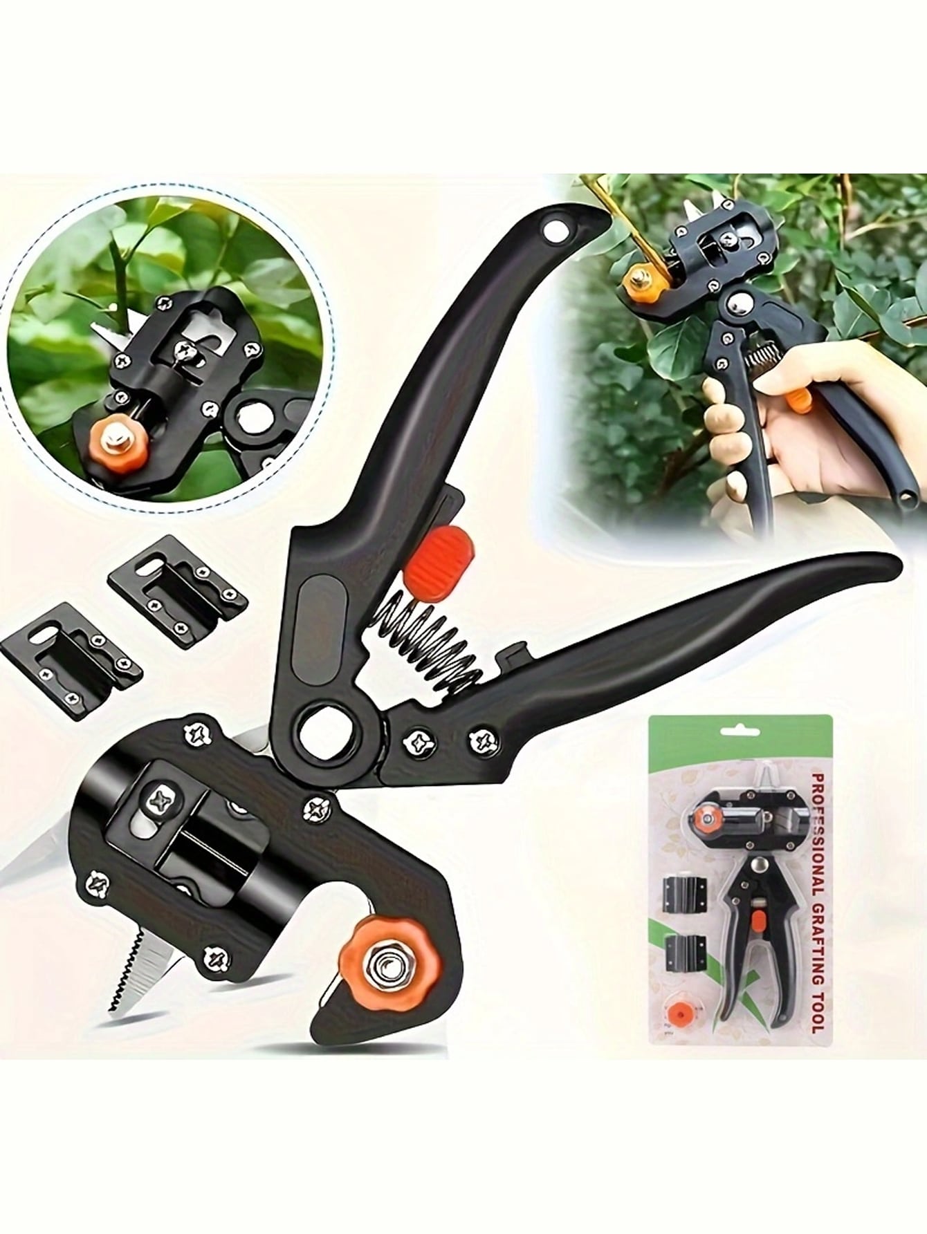 1 Pair Garden Shears, Gardening Tool, Grafting Pruner, Pruning Scissor, Professional Trimming Tool And Grafting Pruner, For Trimming Your Garden - Ideal For Fruit Tree Pruning And Grafting Training