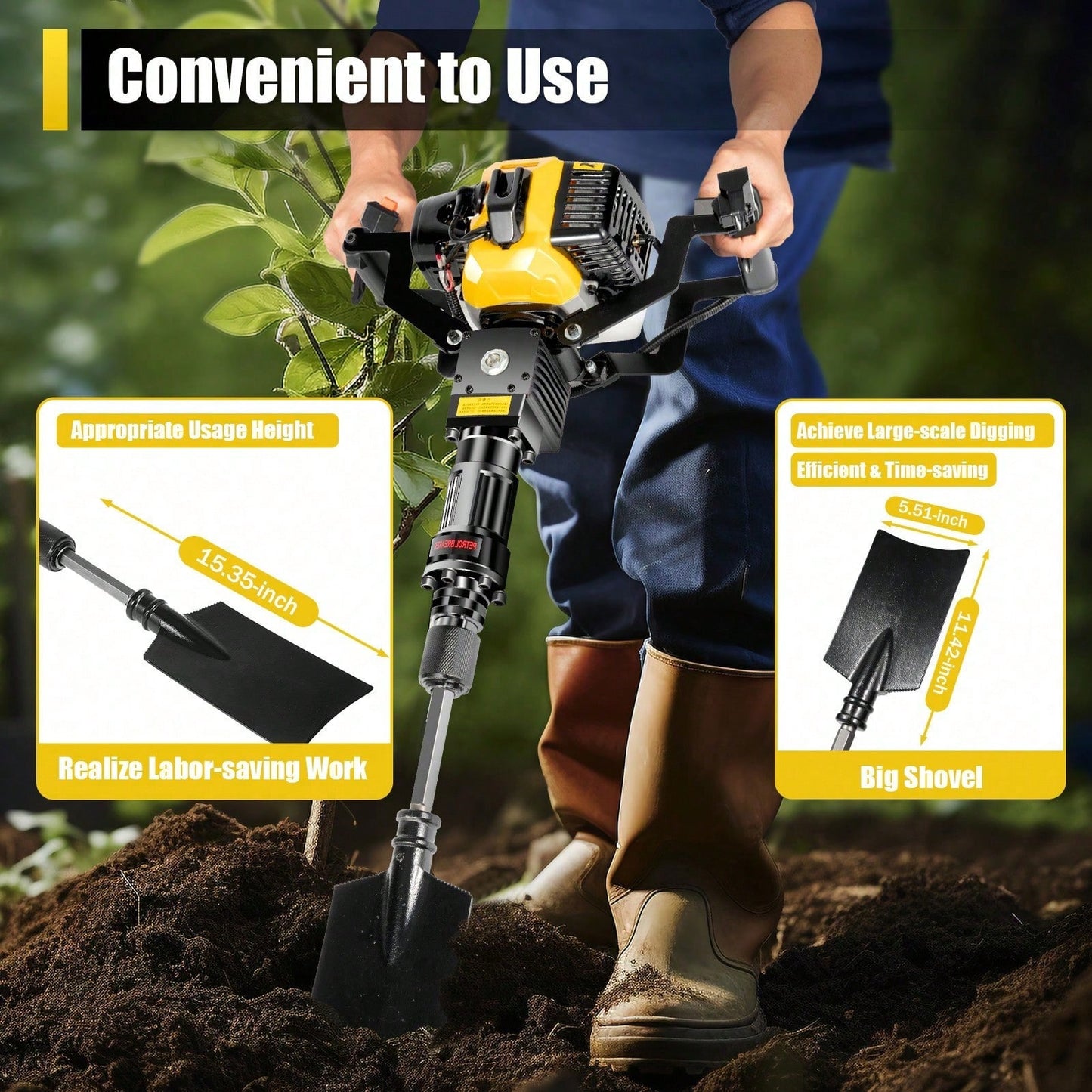 Rainaut Rainaut 33CC Gas-Powered Hand-Held Gasoline Tree Shovel Multifunctional Tree Shovel For Digging Trees