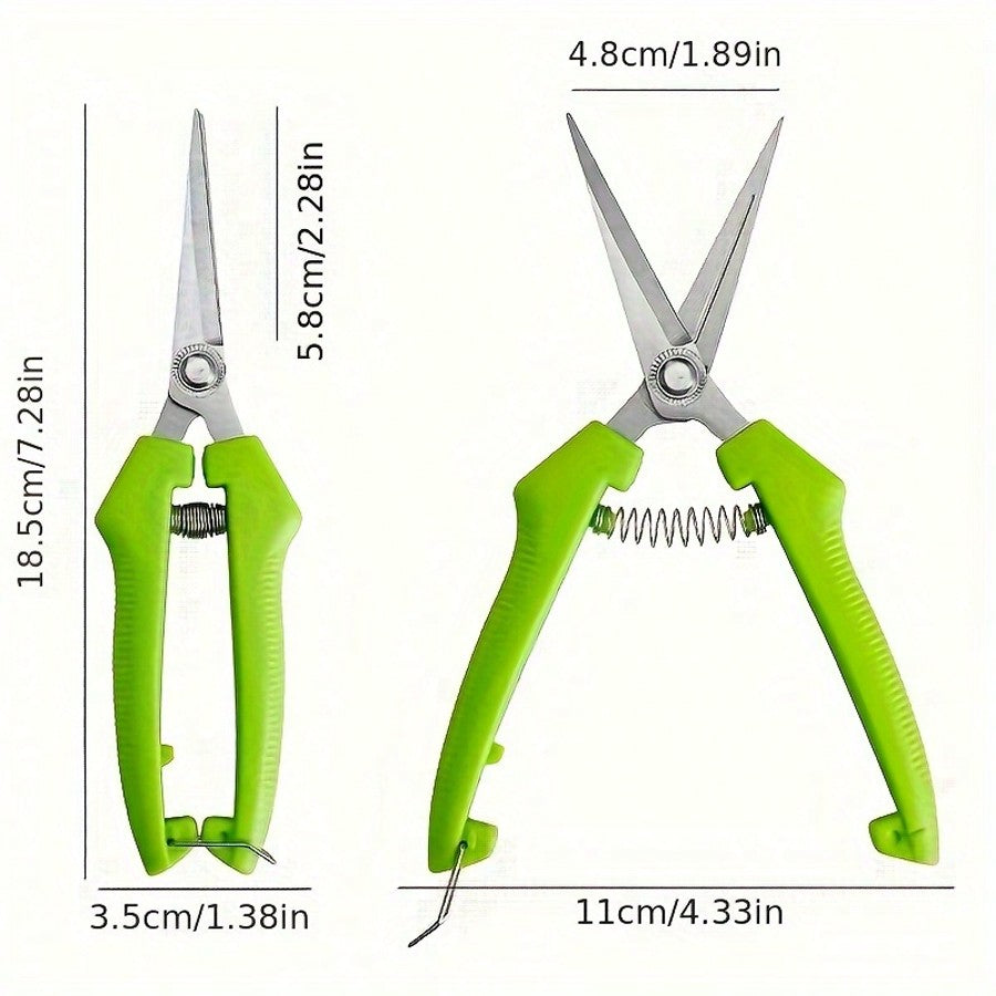 1pc High-Grade Ergonomic Stainless Steel Garden Pruners - Easy Trimming Without Battery, Classic Design Suitable For Home Gardening Enthusiasts,Garden Tools