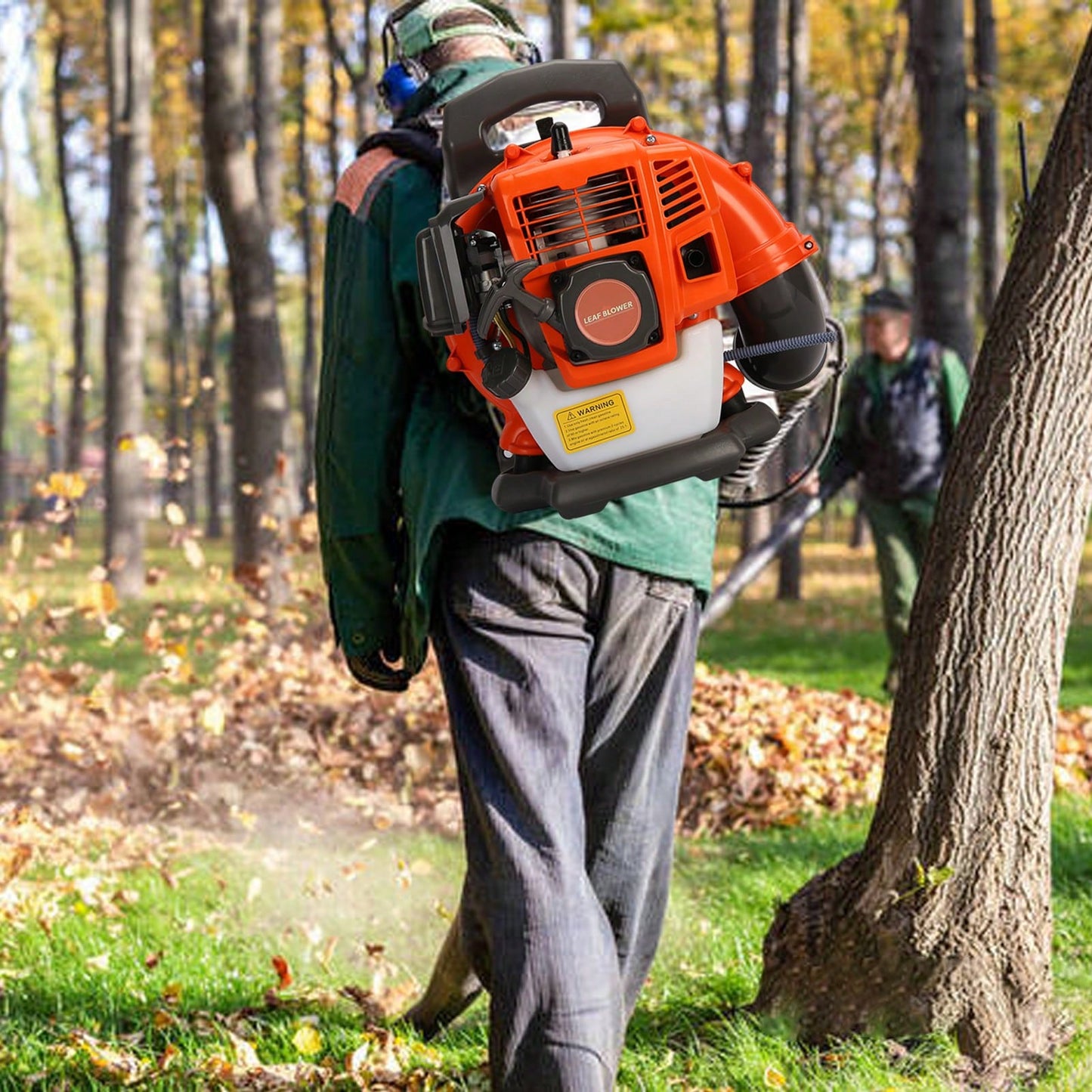 Powerful Leaf Blower Backpack Style 52 Cubic Centimeter Adjustable Tube Gas Powered Dust Blower Garden Supplies