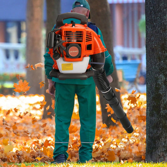 Powerful Leaf Blower Backpack Style 52 Cubic Centimeter Adjustable Tube Gas Powered Dust Blower Garden Supplies