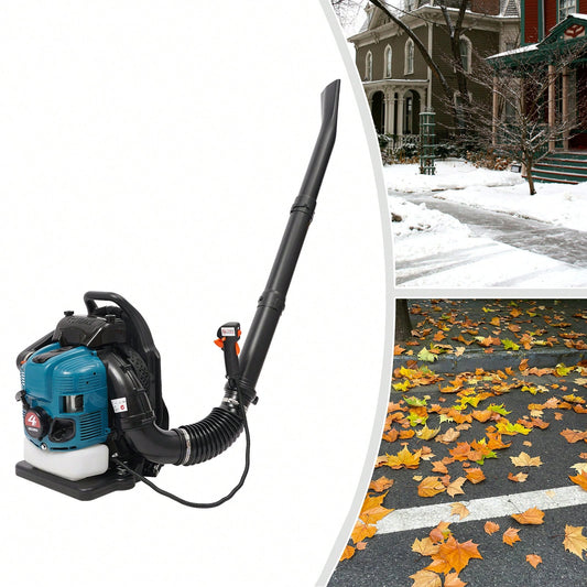 Rainaut RAINAUT 75.6CC Backpack Gas Powered Leaf Blower 4 Stroke Gasoline Leaf Blower Grass Lawn Blower Air Cooling Gasoline Backpack Grass Blower With Air-Cooled, Snow Blower For Outdoor, Yard And Driveway