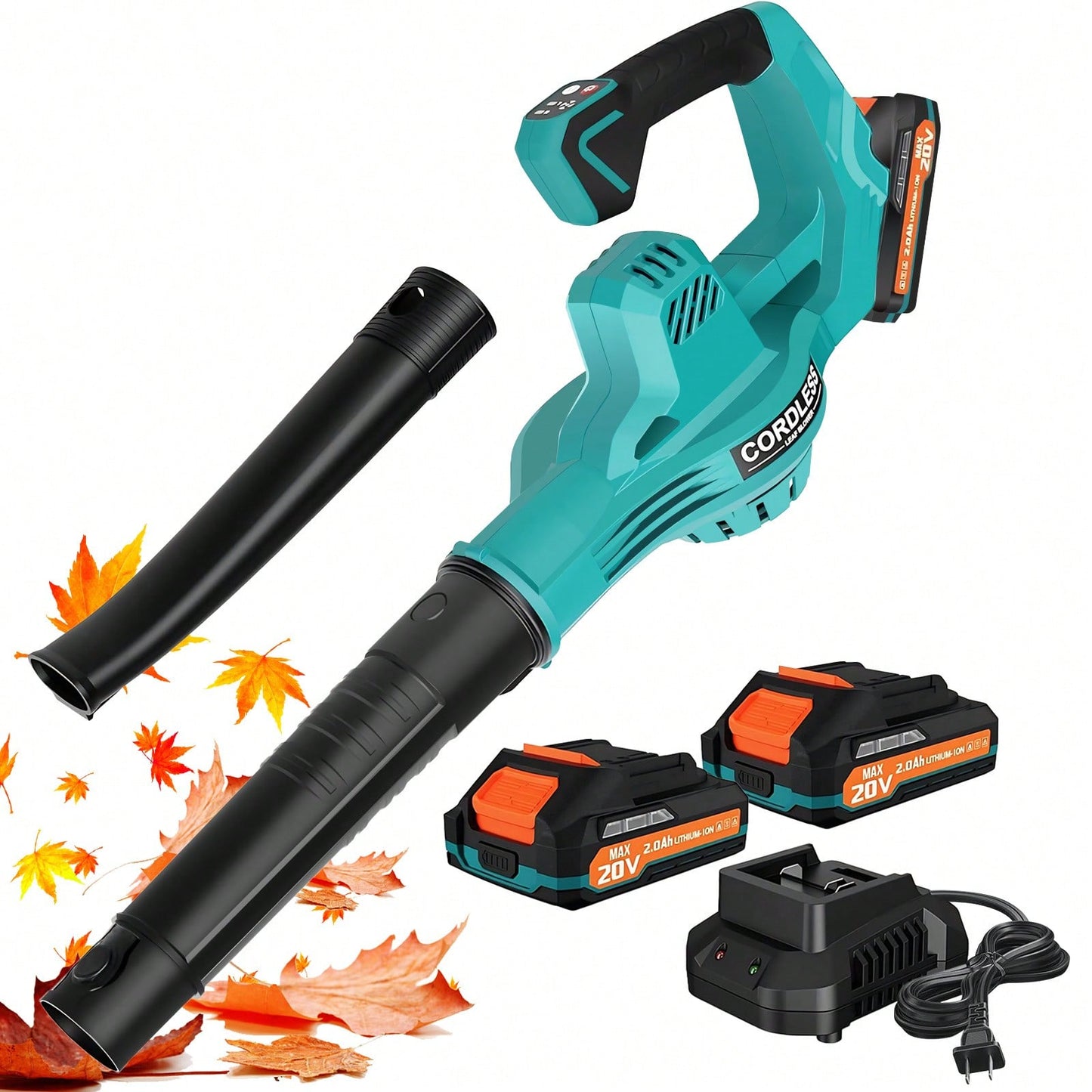 Cordless Leaf Blower, 540CFM/170MPH Electric Leaf Blower Cordless With 2 * 6.0Ah Battery,6 Speed And Turbo Mode,Battery Powered Leaf Blower For Lawn Care,Patio,Blowing Leaves,Dust Snow And Blowing