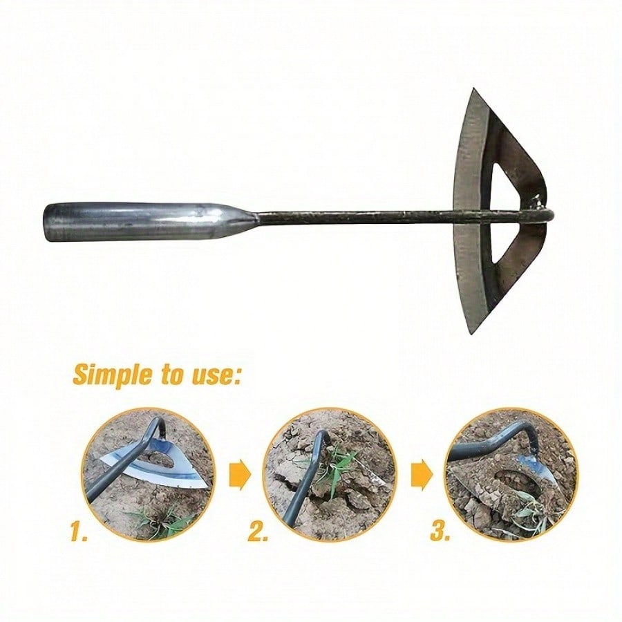 Premium All-Steel Hardened Hollow Shovel - Handheld Weeding Rake, Efficient Gardening Maintenance, Durable Rust-Resistant, Suitable For Vegetable Gardens, Garden Houses