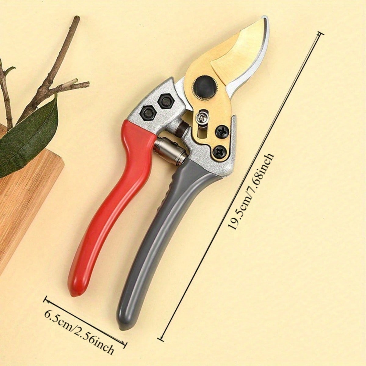 8-Inch Pruning Shears, Premium Bypass Gardening Scissors Secateurs With Ergonomic Handle, Hand Pruner Branch Clippers