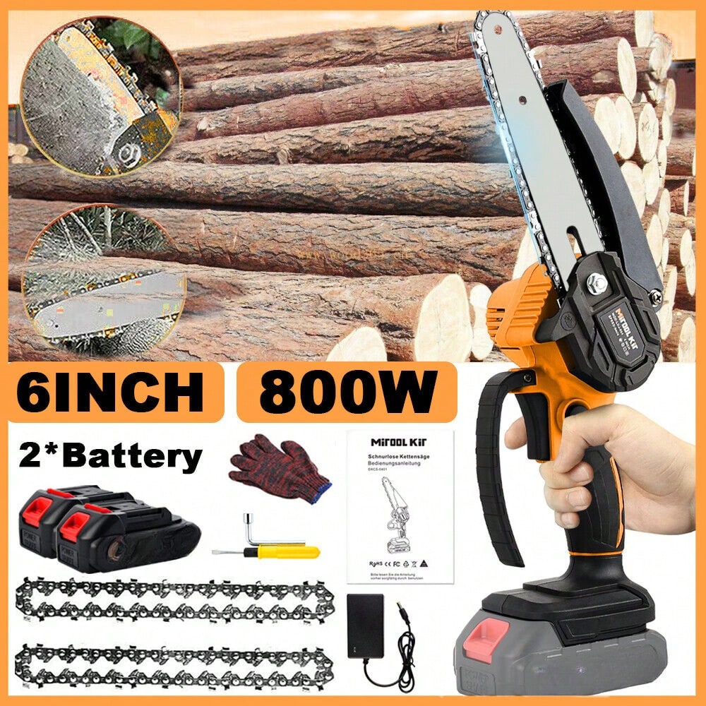 6" Mini Chainsaw Cordless Portable Small Handheld Electric Chain Saw