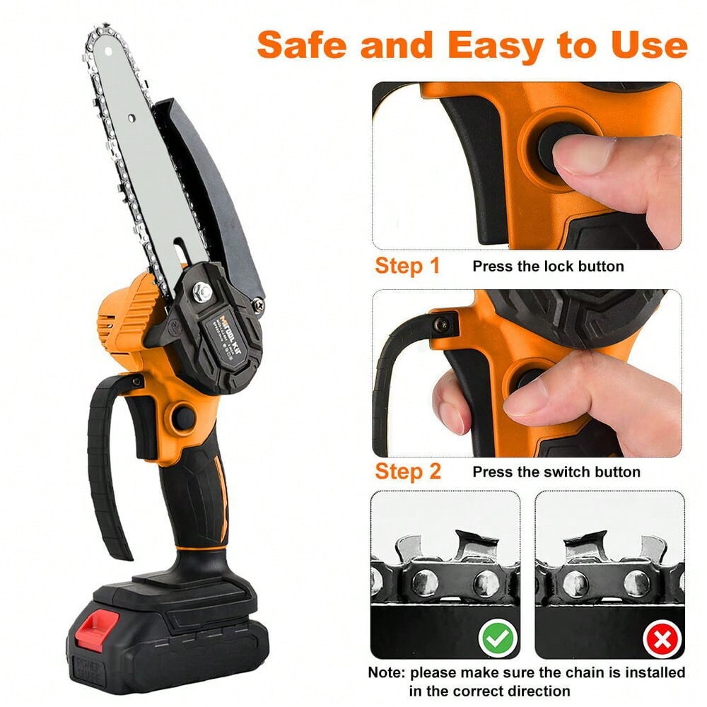 6" Mini Chainsaw Cordless Portable Small Handheld Electric Chain Saw