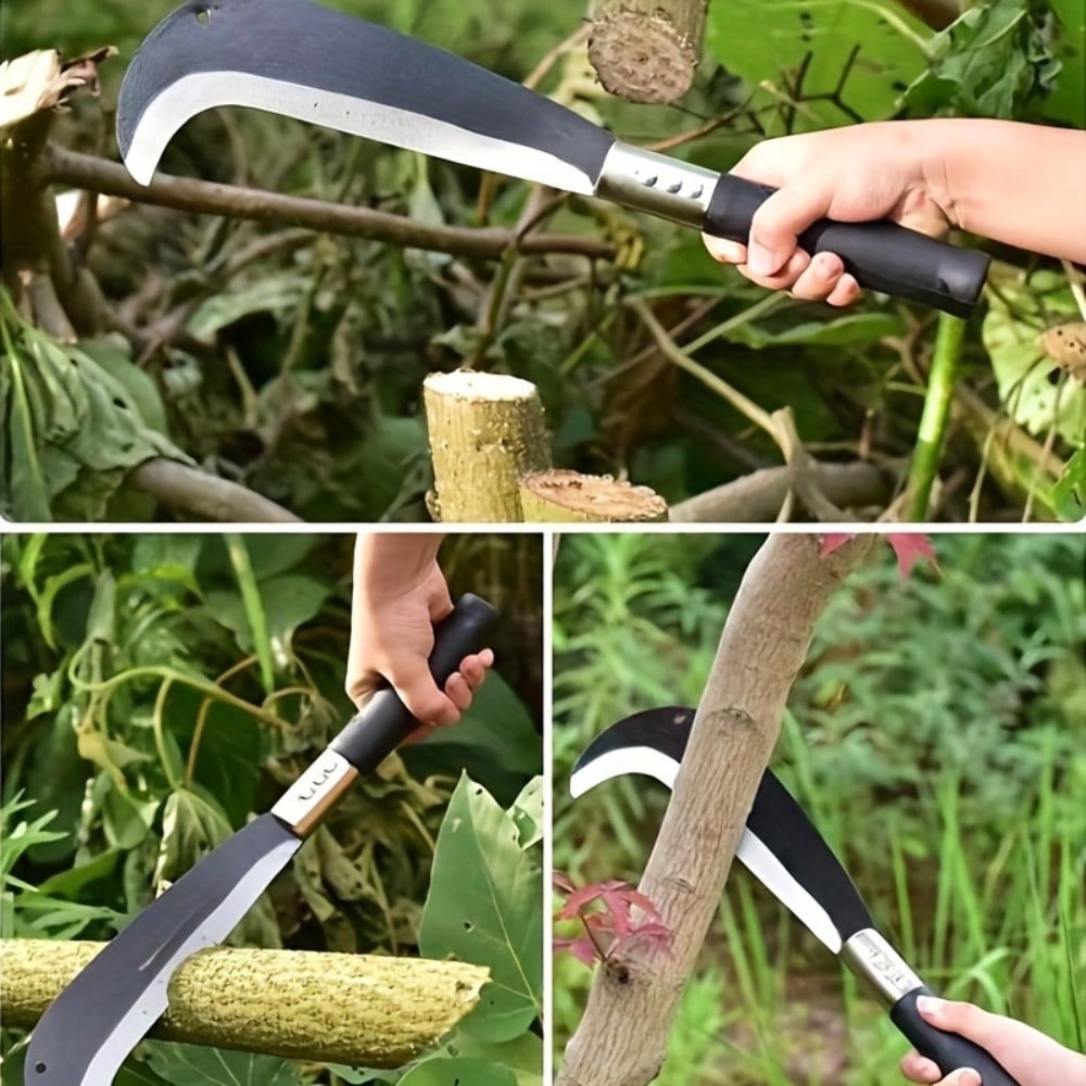 Lawn & Garden Maintenance Essential - 1pc Ergonomic Alloy Steel Machete With Curved Blade