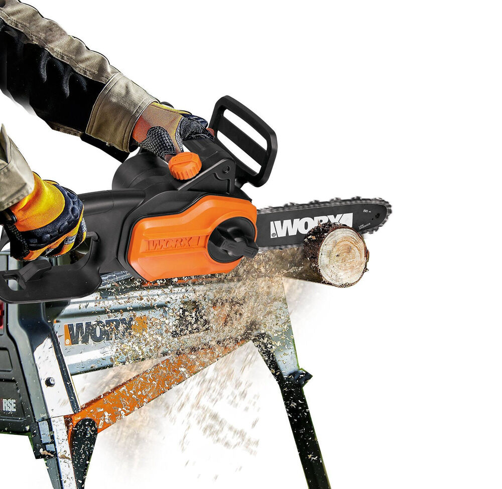 WG309 Worx 8 Amp 10" 2-In-1 Electric Pole Saw & Chainsaw with Auto-Tension