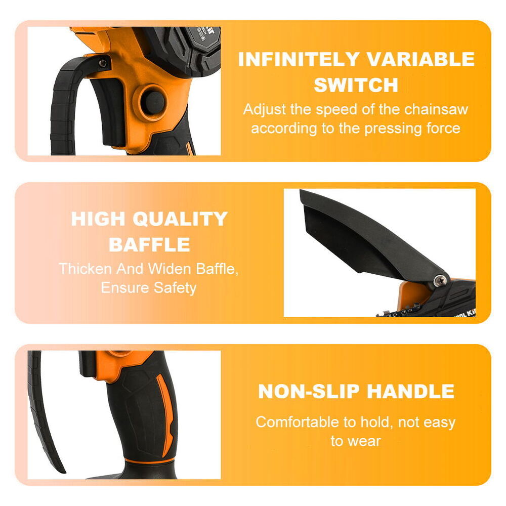 2 Battery Mini Electric Chain Saws Cordless Handheld Portable Small Chainsaw