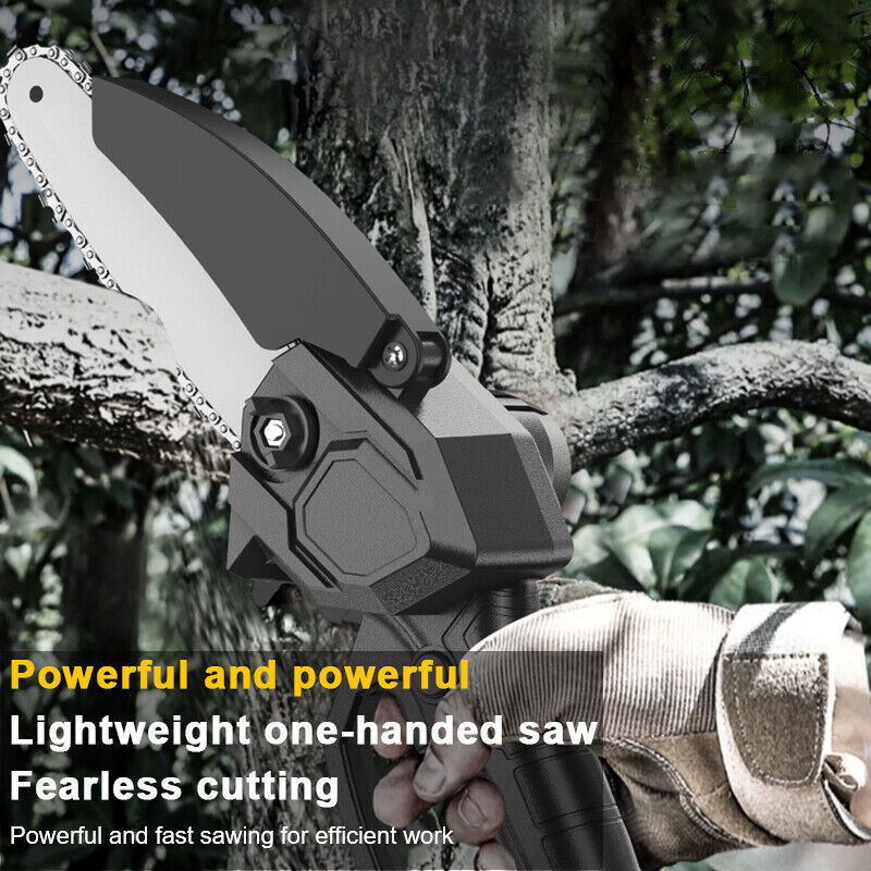 6" Mini Handheld Electric Chainsaw Cordless Chain Saw 24V 750W Battery Power US