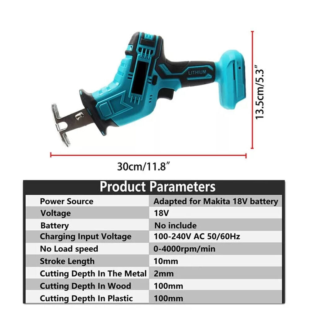 18V 3000rpm/min Cordless Electric Saw Variable Speed Metal Wood Cutting Tool