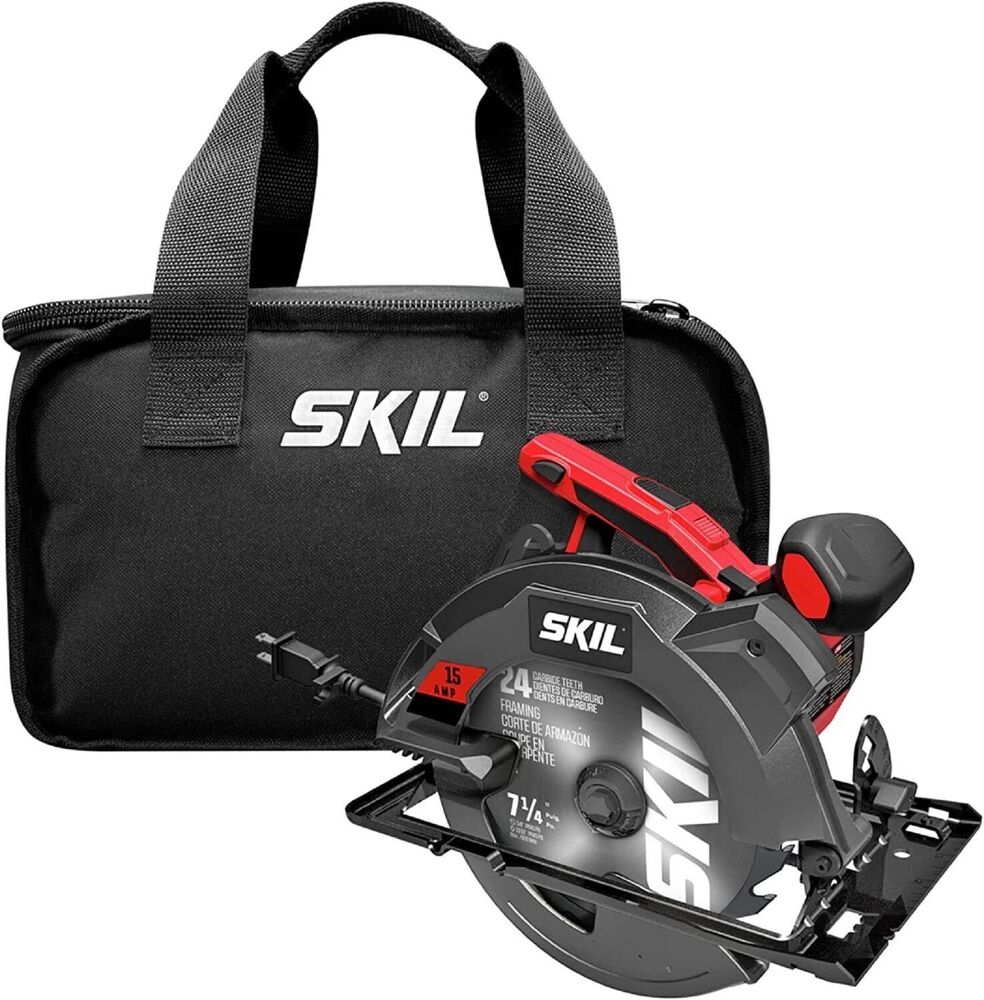 Skill Circular Saw With Laser Guide 15 Amp Electric 7-1/4 Inch Blades Skill Saw