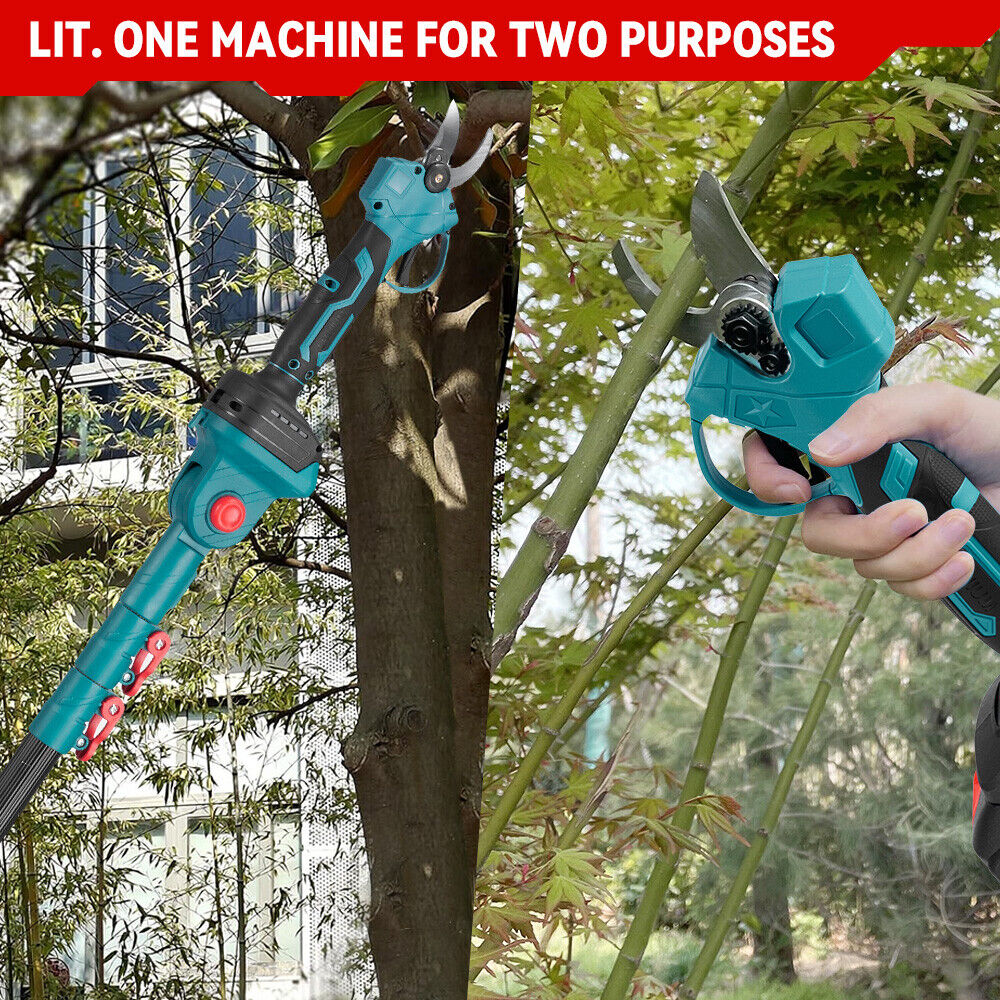 3-in-1 Electric Pole Pruning Shears Cordless Brushless Pole Saws with 2 Battery