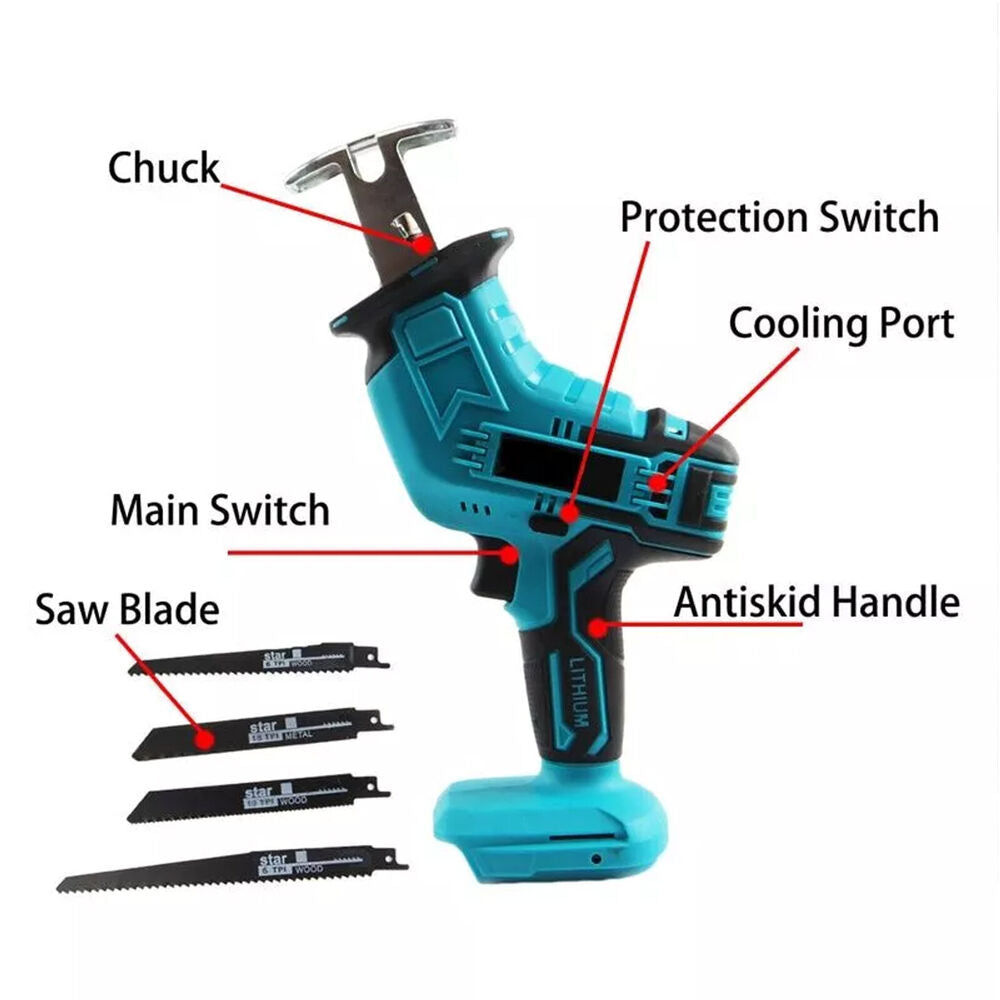 18V 3000rpm/min Cordless Electric Saw Variable Speed Metal Wood Cutting Tool