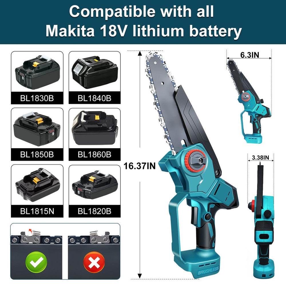 Mini Chainsaw,Cordless Portable Electric Chainsaw for Makita 18V Battery,Hand...