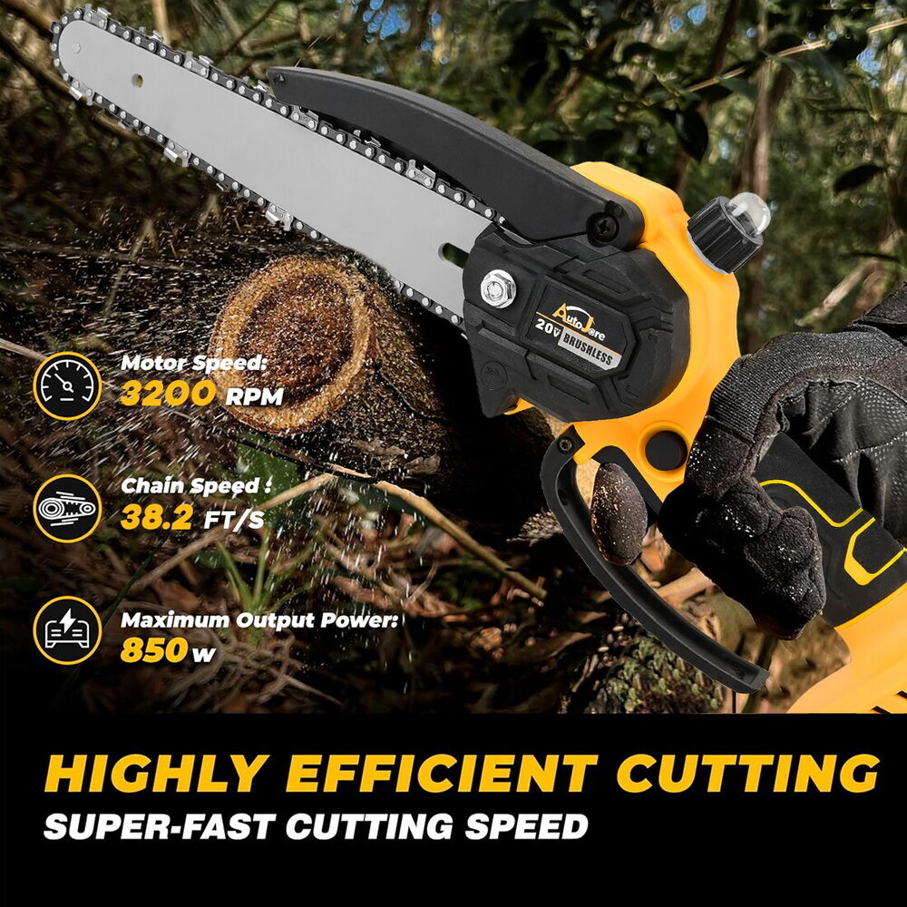 8" Cordless Mini Chainsaw for Dewalt 20V MAX Battery Brushless Motor (Tool Only)