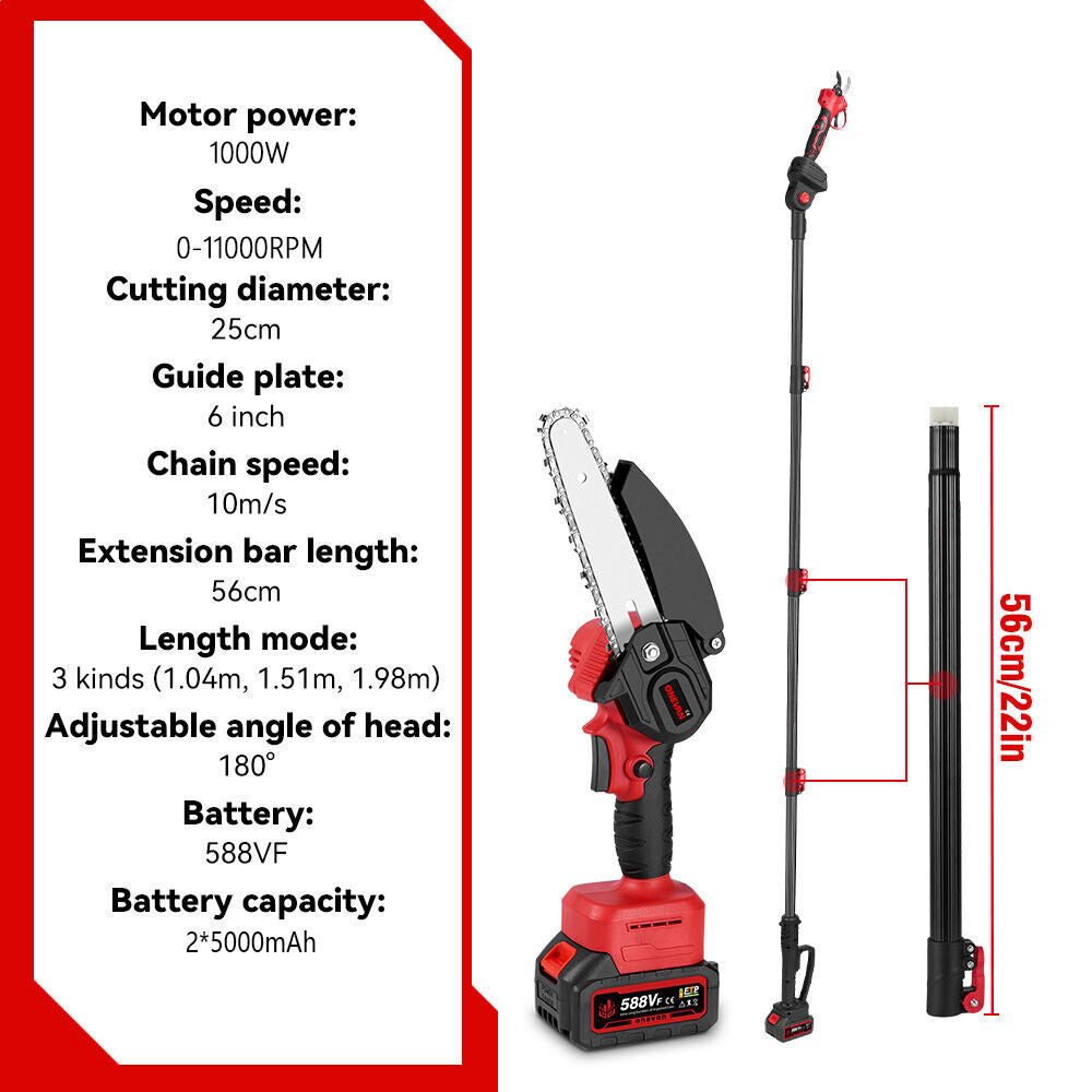 3-IN-1 Electric Pruner Kit Brushless Chainsaw Electric Pruning Shear with Battry