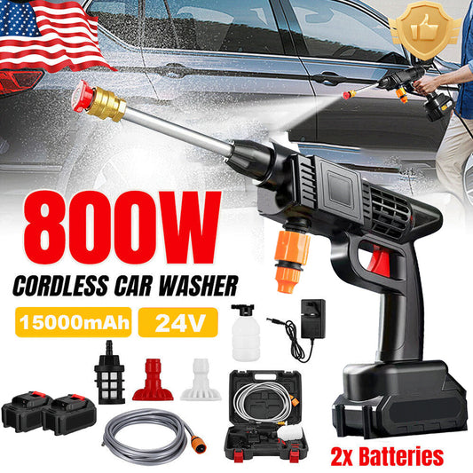 Cordless Electric High Pressure Water Spray Gun Portable Car Washer Cleaner Tool