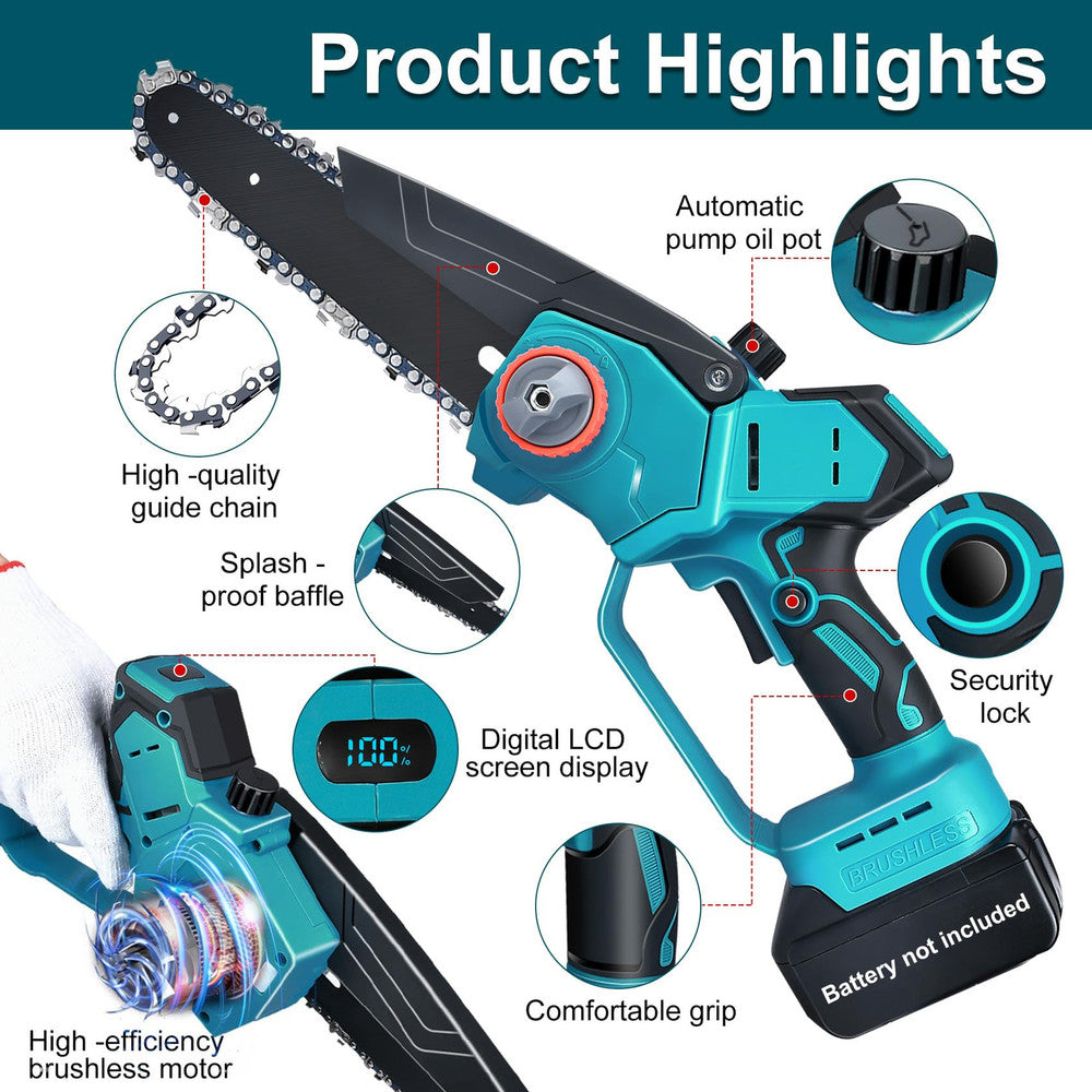 Mini Chainsaw,Cordless Portable Electric Chainsaw for Makita 18V Battery,Hand...