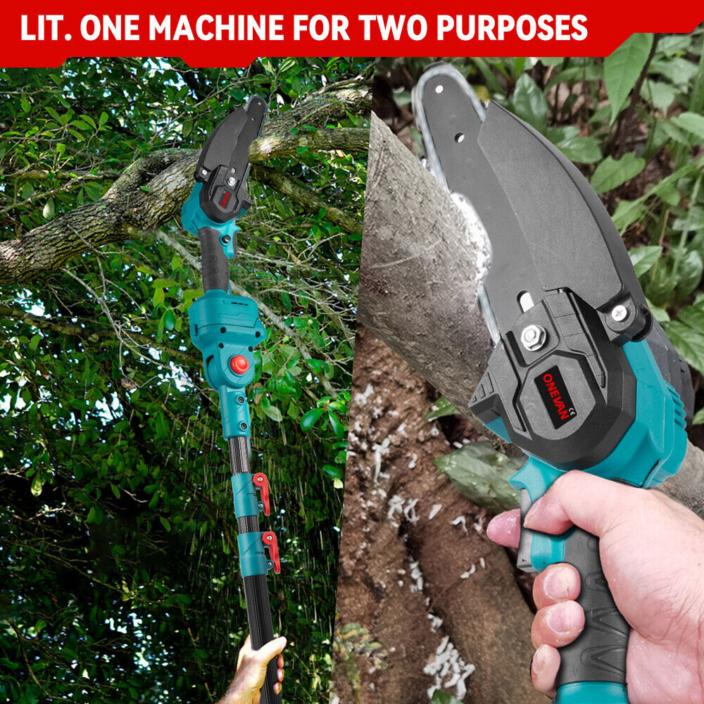 3-in-1 Electric Pole Pruning Shears Cordless Brushless Pole Saws with 2 Battery