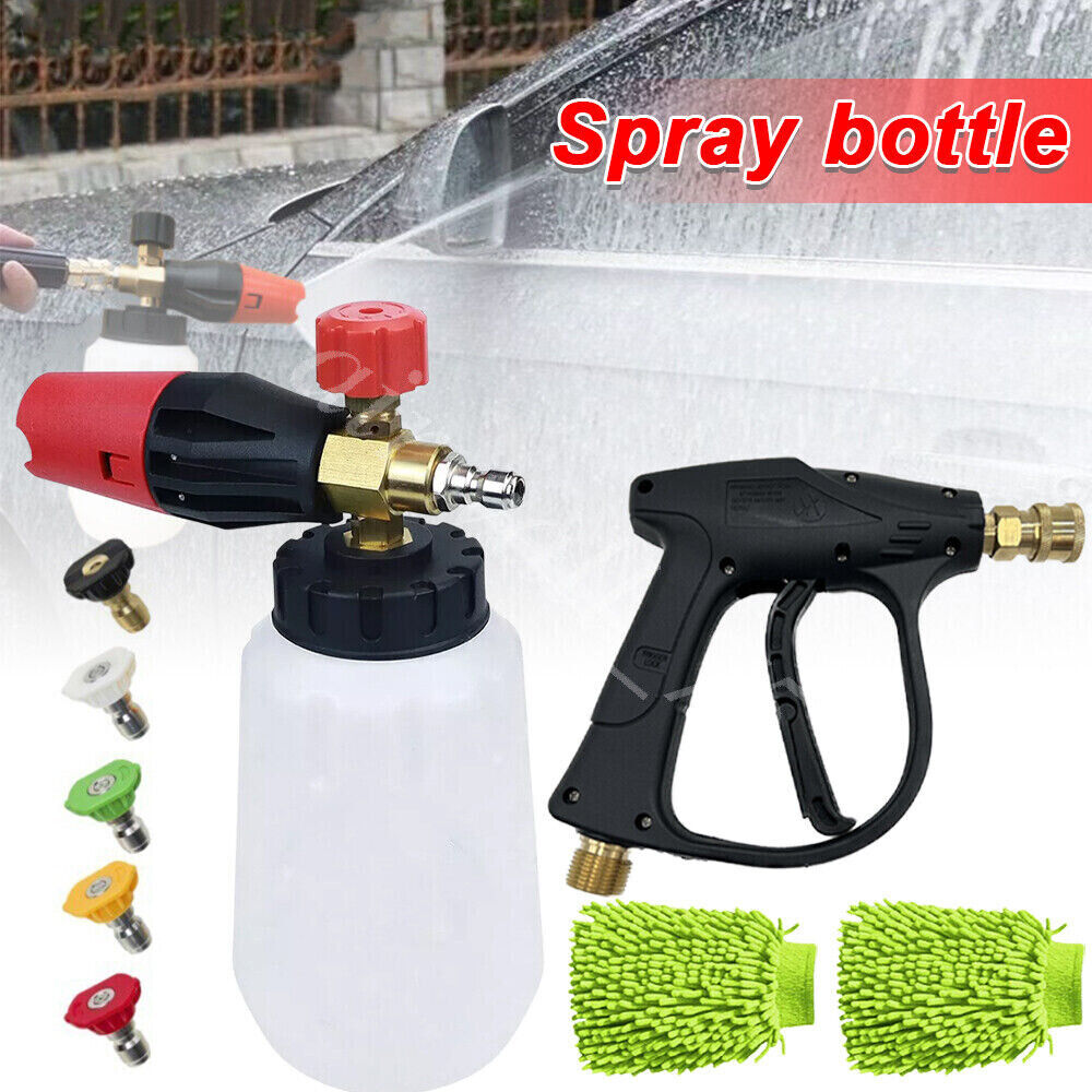 Pressure Washer Gun Car Wash Soap Lance Cannon Spray Jet Bottle Snow Foam Kit