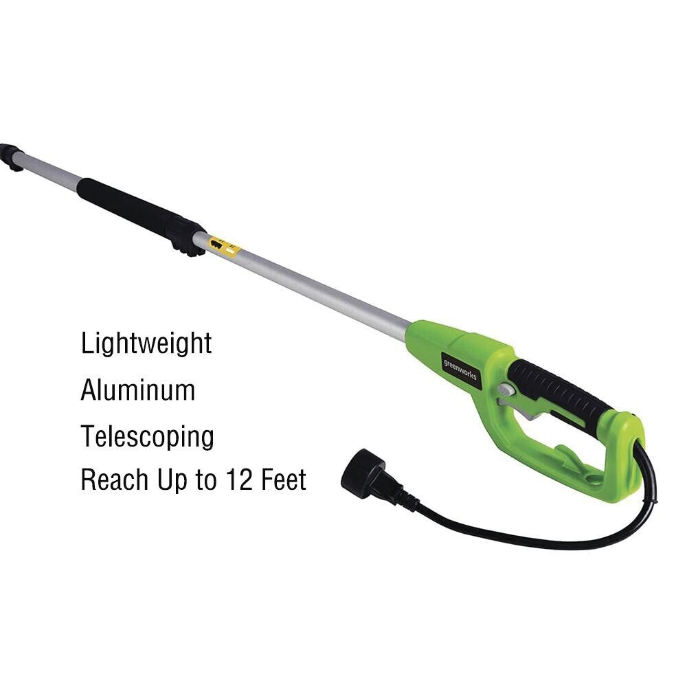 Greenworks 7-Amp 10 inch Bar Corded Electric Pole Saw PSA803 Total Length 9 Feet