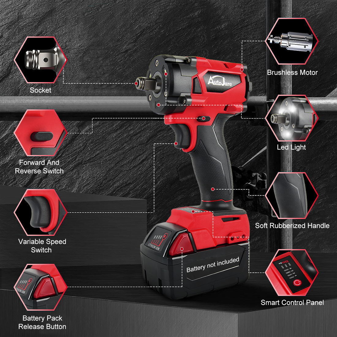 For Milwaukee M18 48-11-1840 Cordless 1/2" High Torque Impact Wrench 18 Volt