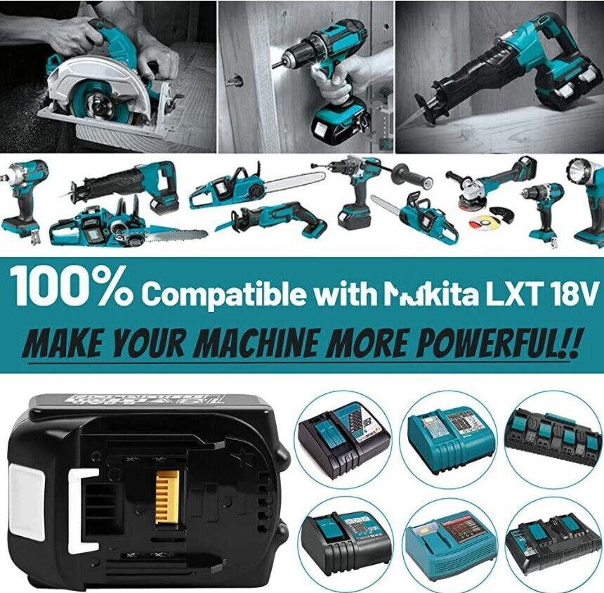 2Pack For Makita 18V 8.0Ah LXT Lithium-Ion BL1830 BL1850 BL1860 1890 Battery NEW