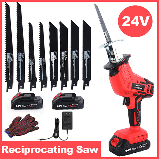 Electric Reciprocating Saw W/ 2 Li-ion Battery Cutting Tools Cordless W/Battery