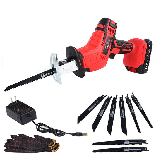 Electric Reciprocating Saw W/ 2 Li-ion Battery Cutting Tools Cordless W/Battery