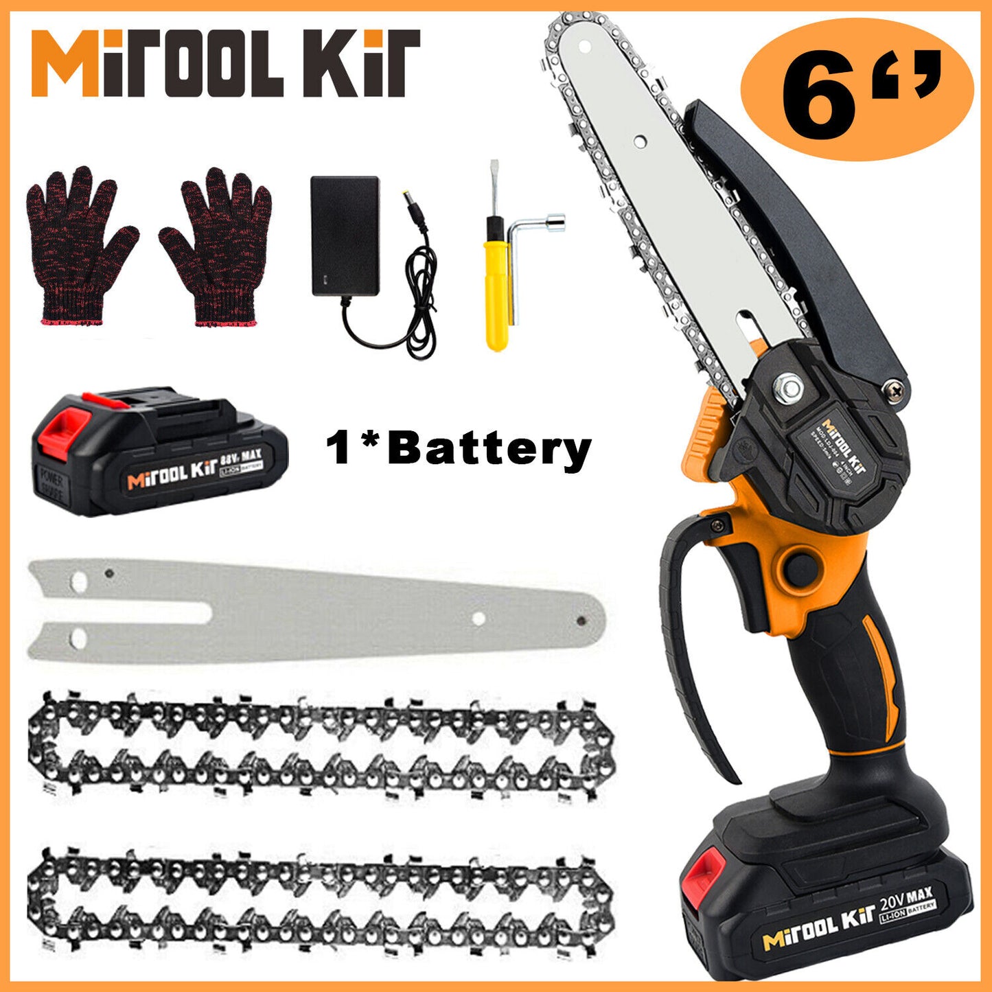 6 inch Electric Mini chainsaw Cordless Handheld Chain Saw W/ Battery for Makita